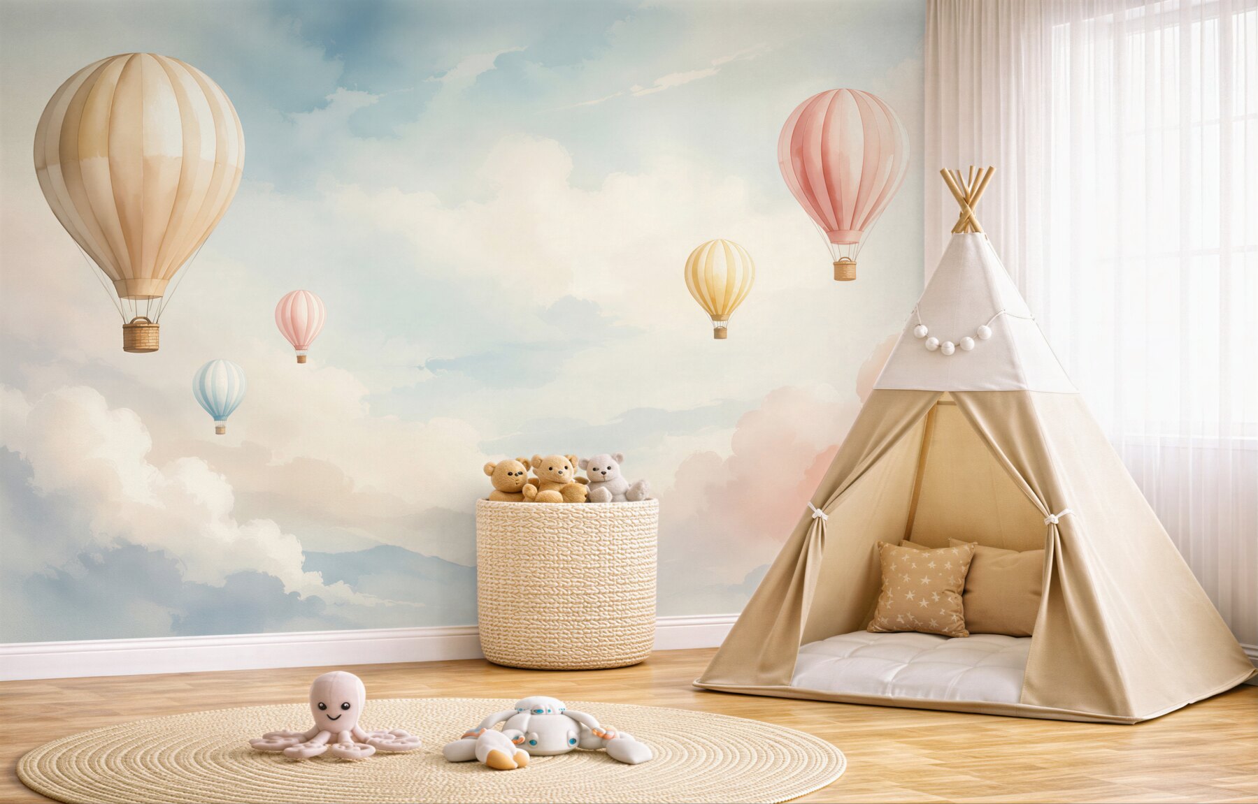 Fototapeta Balony wisi na niebie