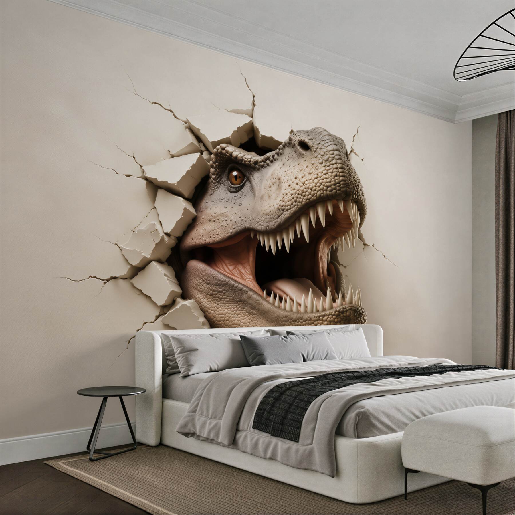 Fototapeta dinozaur tyranozaur 3D wyłaniający się ze ściany?v23