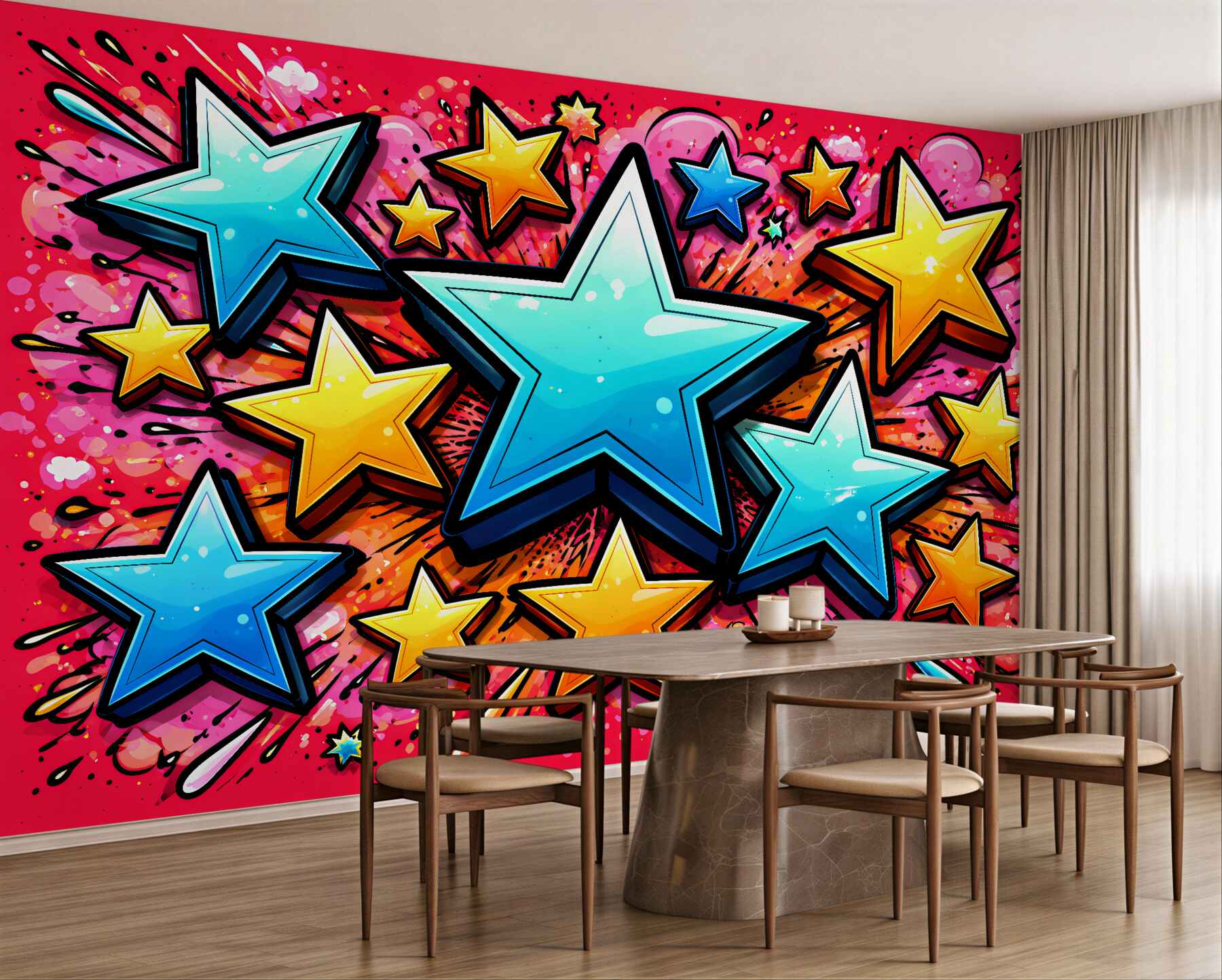 Fototapeta kolorowe gwiazdy pop-art