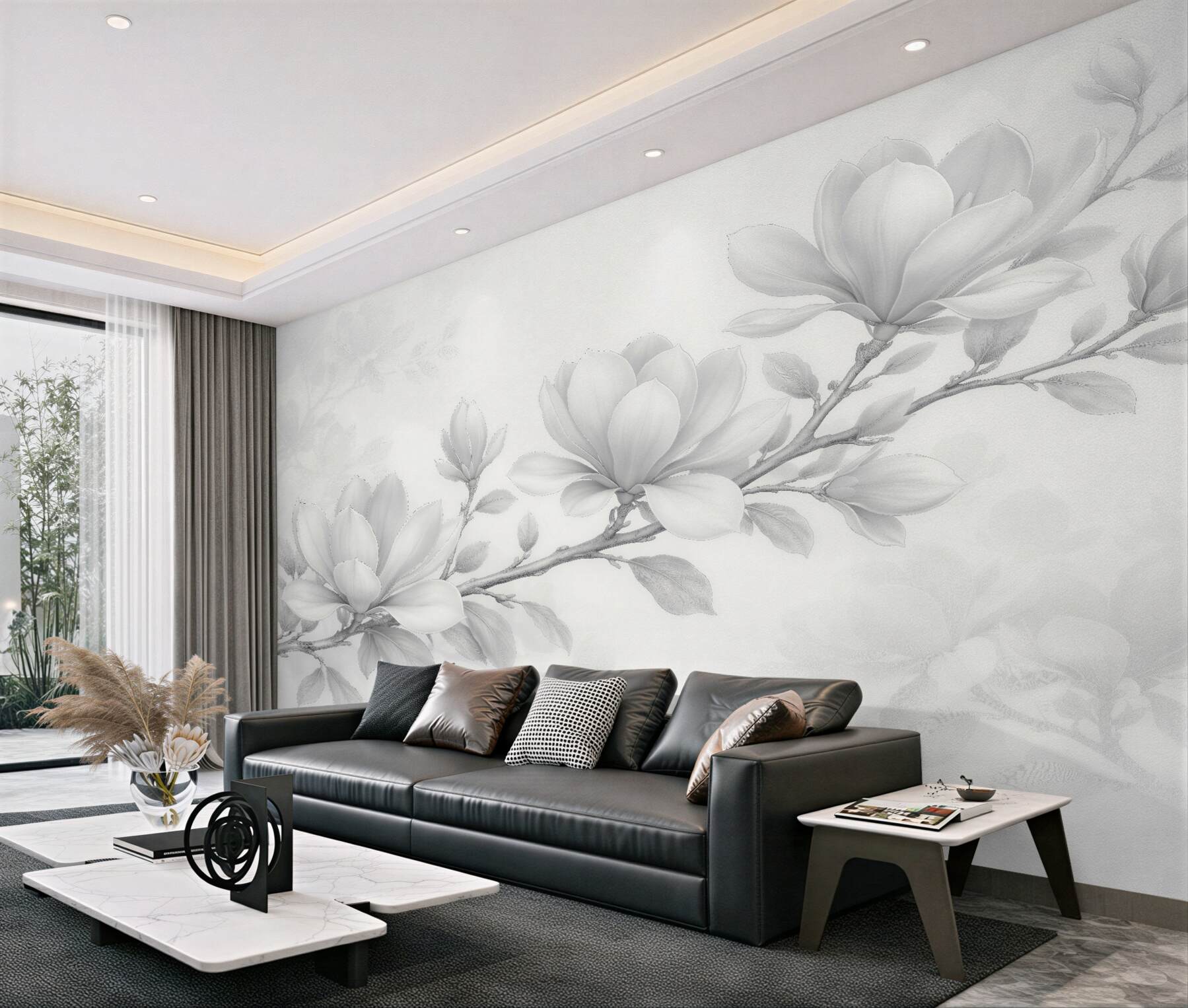 Fototapeta delikatna magnolia w bieli