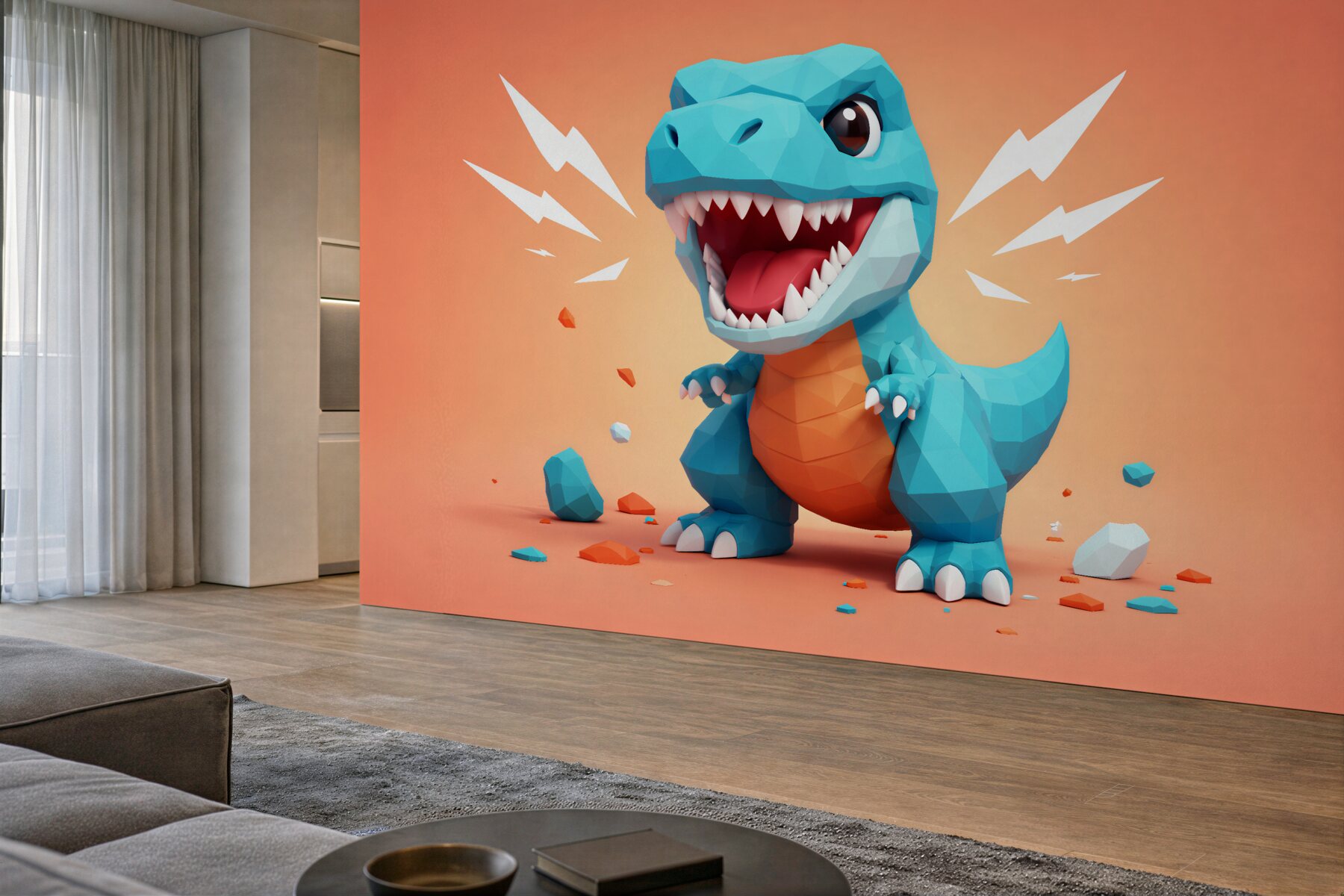 Fototapeta geometryczny dinozaur dla dzieci