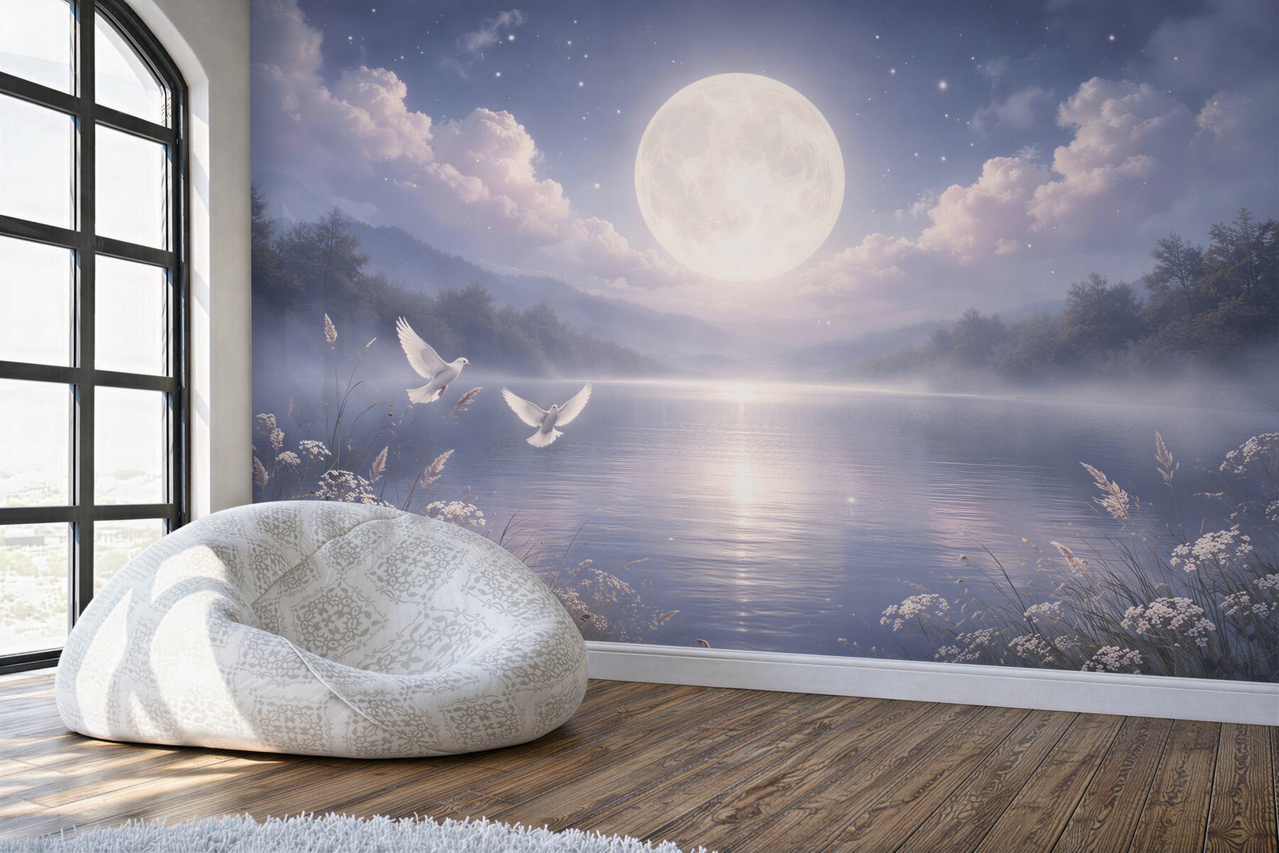 Fototapeta magiczne jezioro pod pełnią księżyca?v23