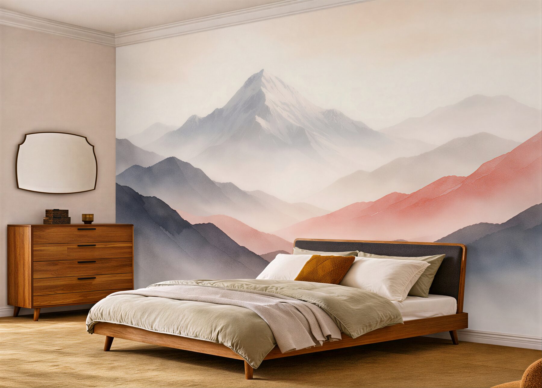 Fototapeta mgliste góry w pastelowym świetle?v23