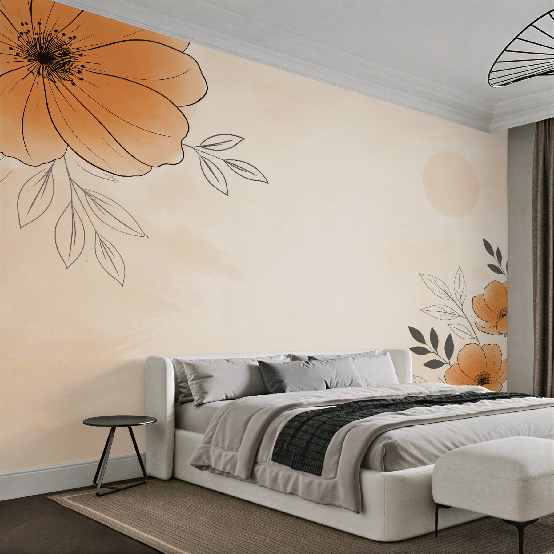 Fototapeta pomarańczowe maki minimalistyczne?v23