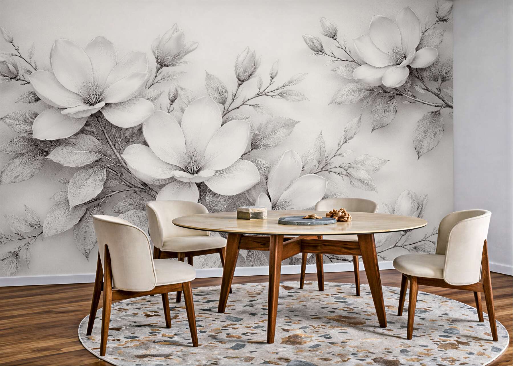 Fototapeta delikatne magnolie w szarości