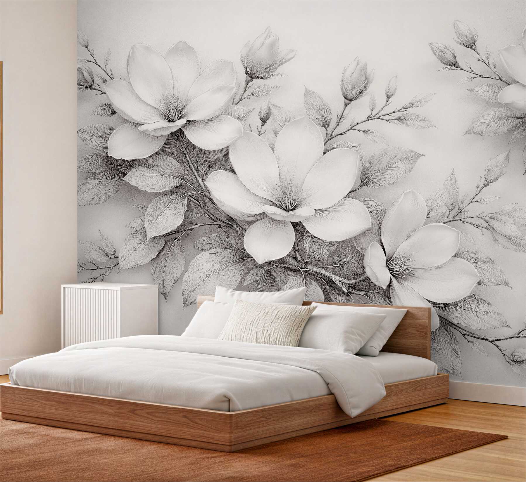 Fototapeta delikatne magnolie w szarości?v23