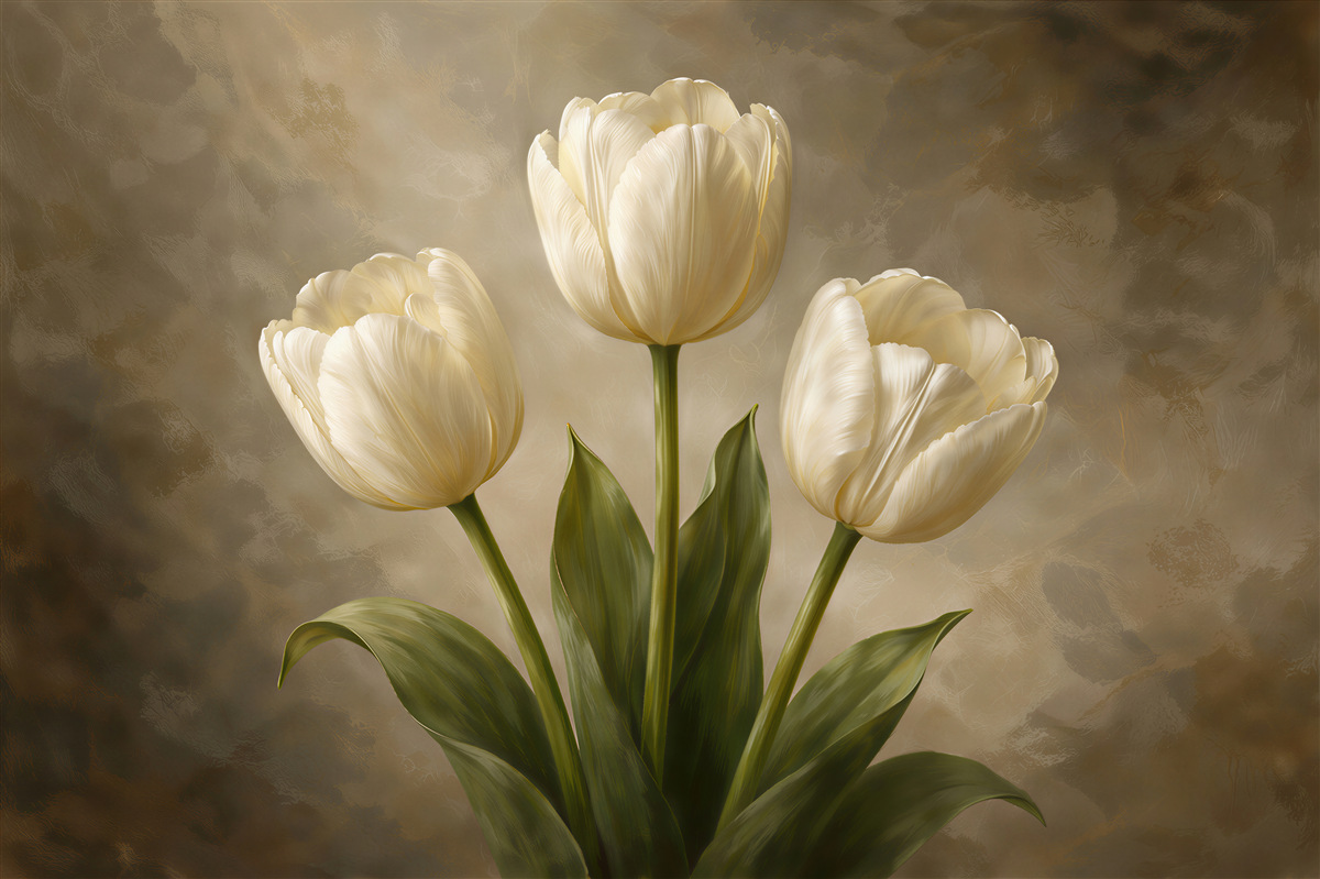 Fototapeta kremowe tulipany w eleganckim stylu