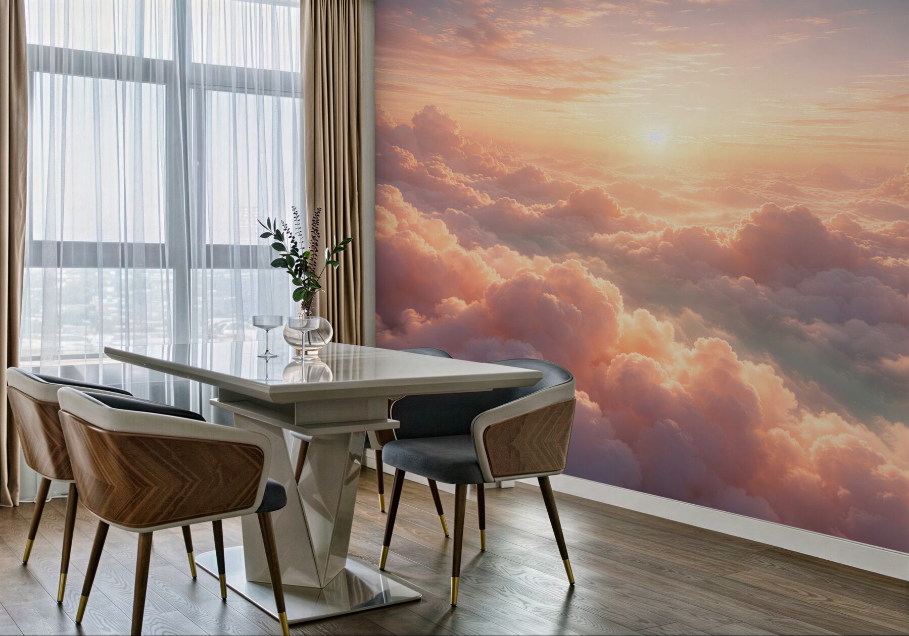 Fototapeta pastelowe chmury o świcie
