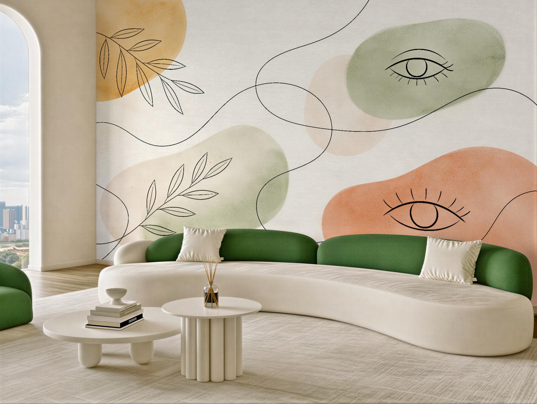 Fototapeta abstrakcyjne oczy i botaniczne linie?v23