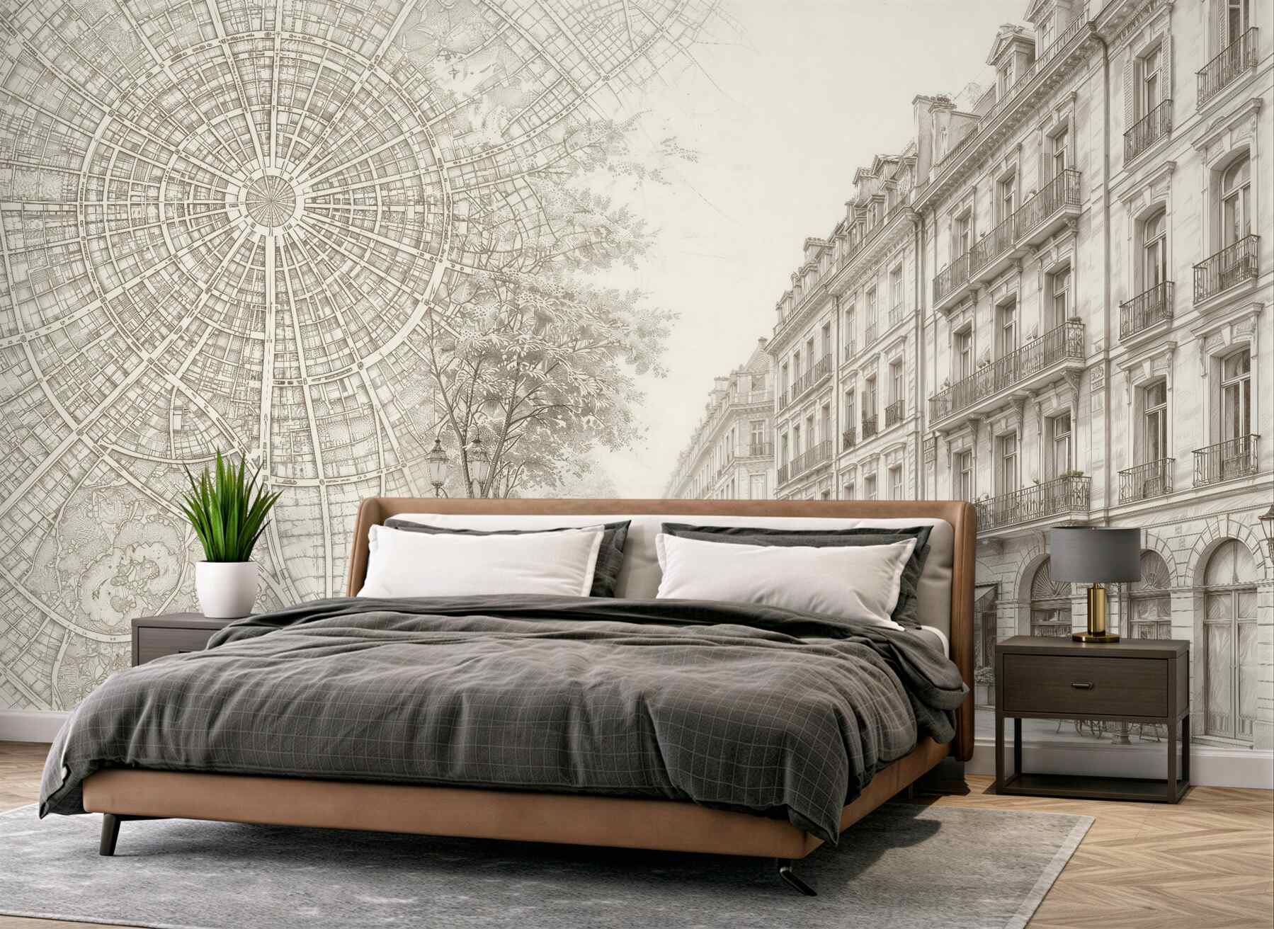 Fototapeta elegancka ulica i plan miasta