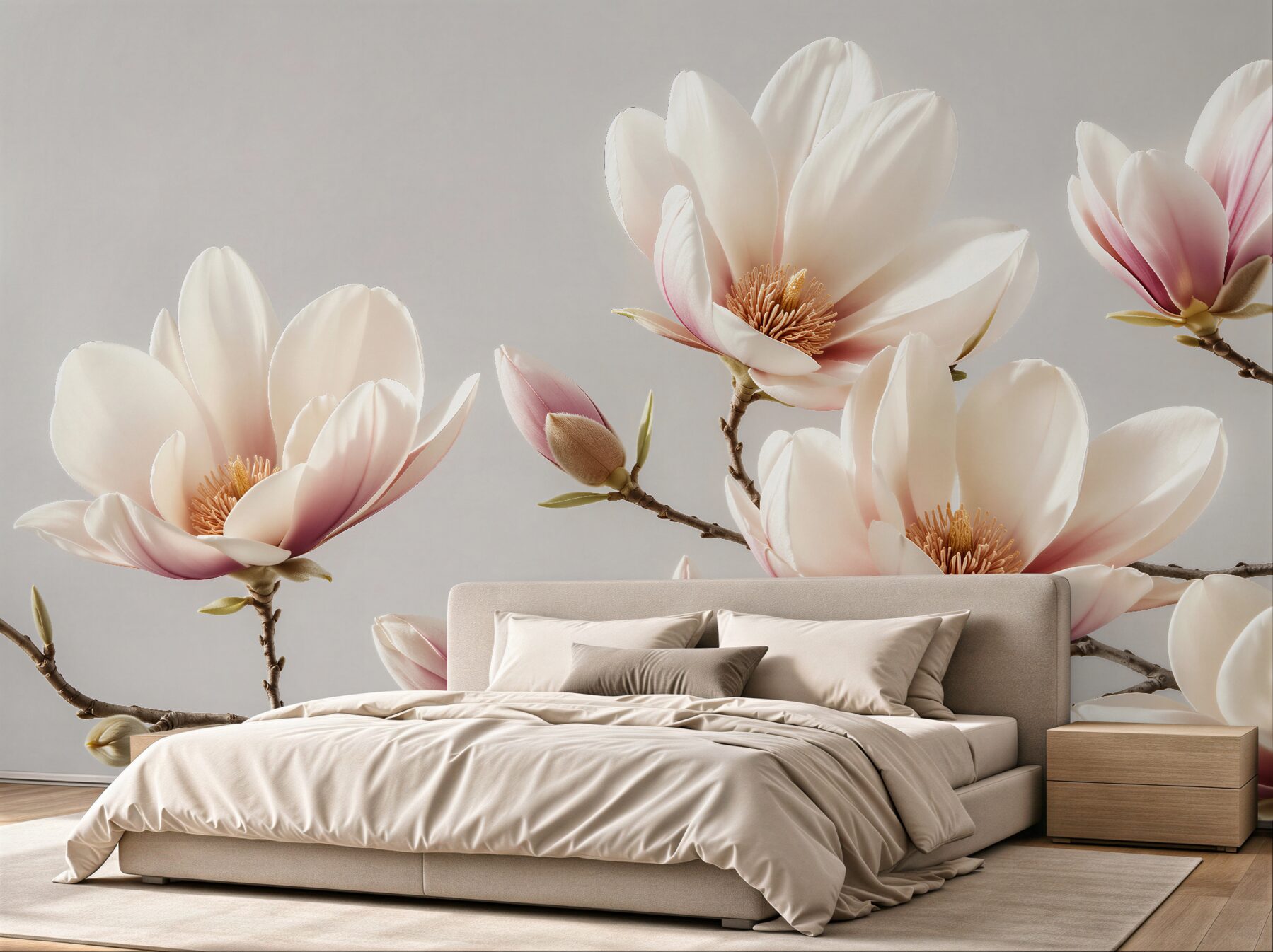 Fototapeta delikatna magnolia w blasku świtu