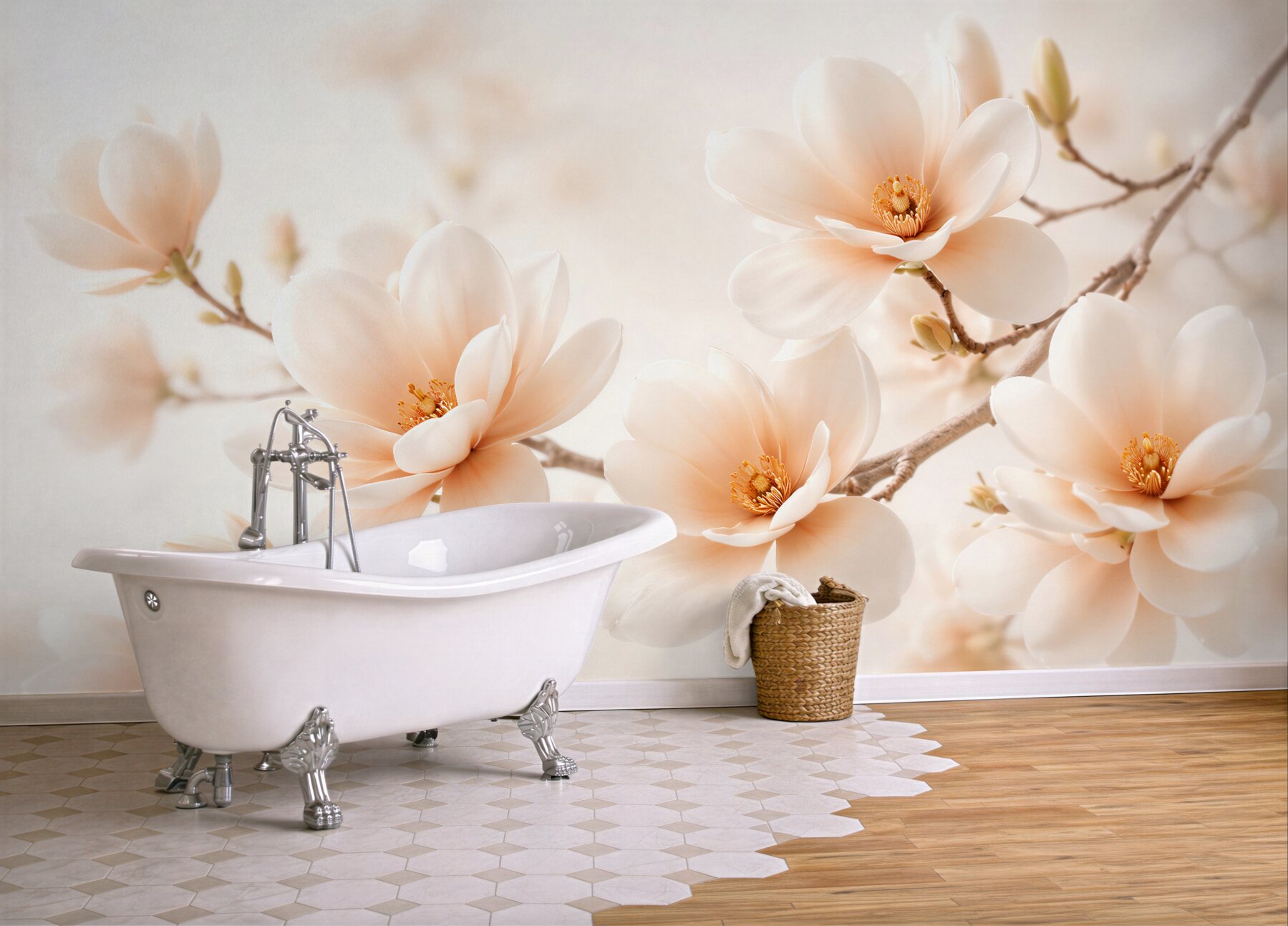 Fototapeta delikatna magnolia w jasnym rozkwicie?v23