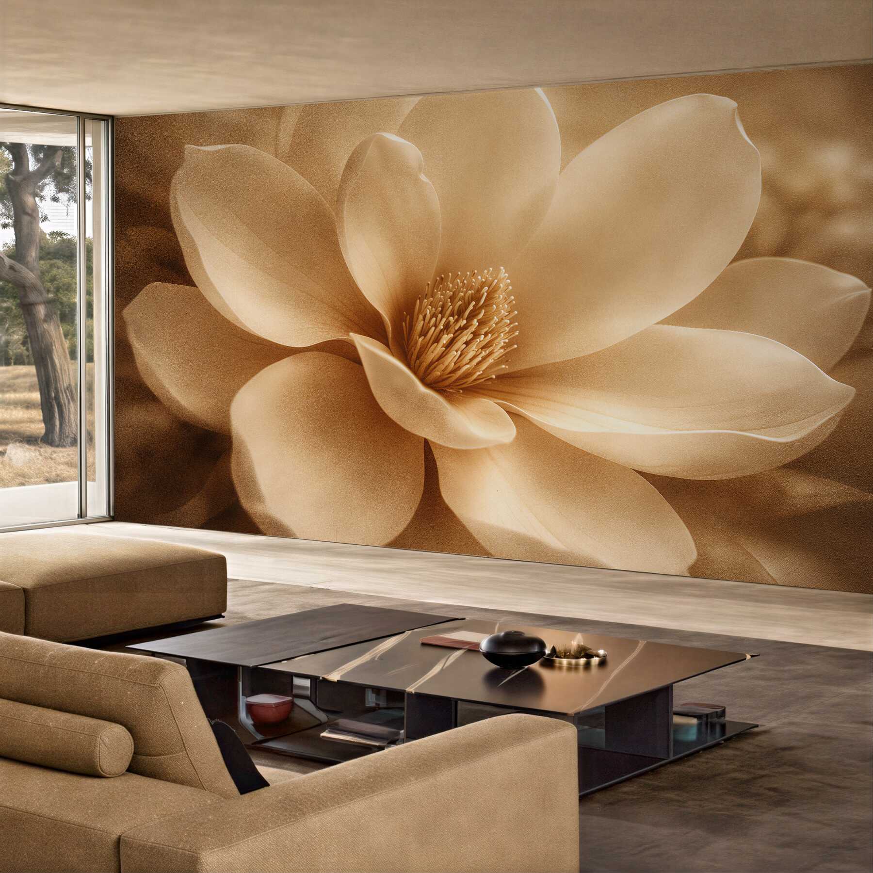 Fototapeta złota magnolia w eleganckim zbliżeniu