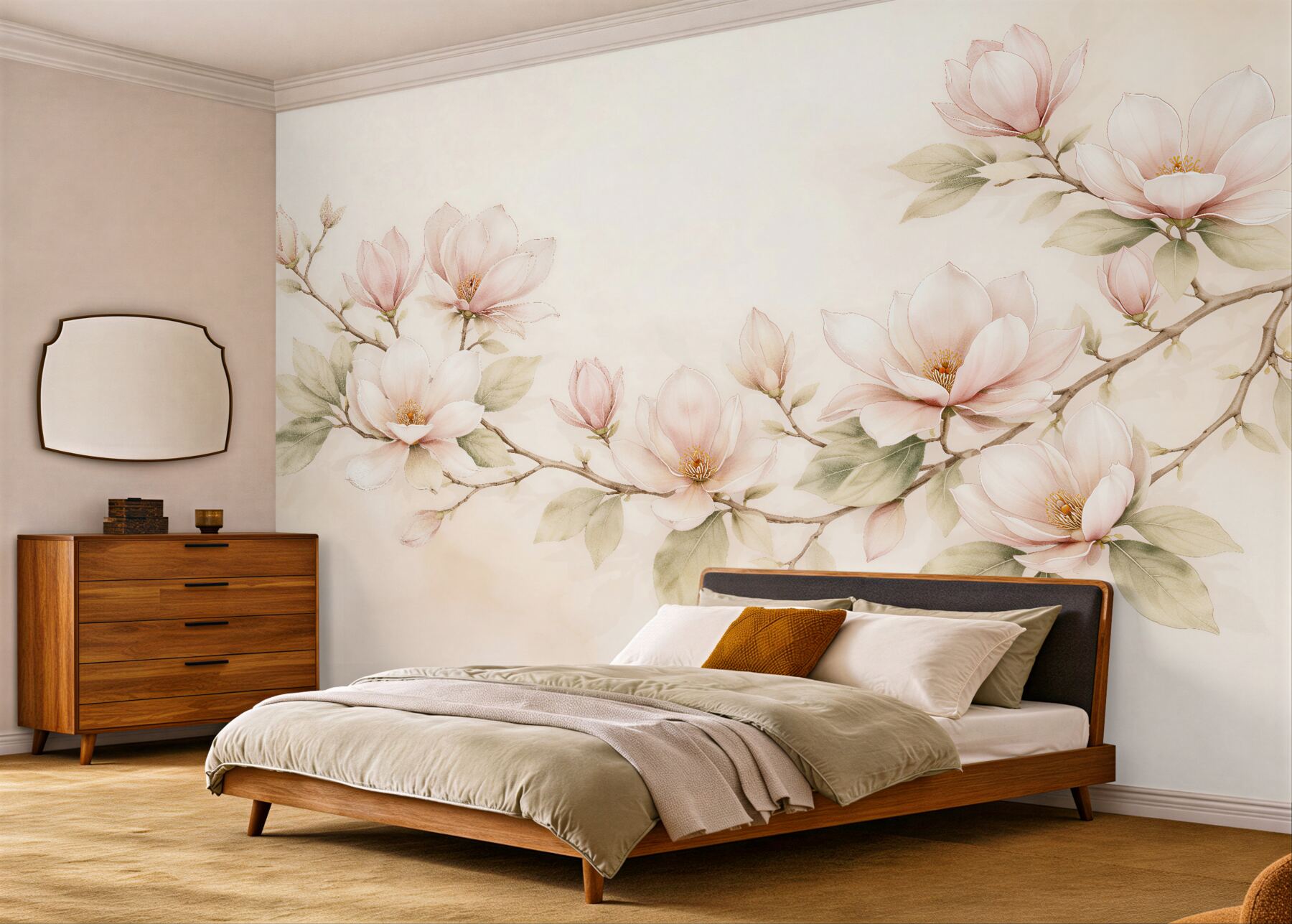 Fototapeta pastelowe magnolie na delikatnej gałęzi?v23