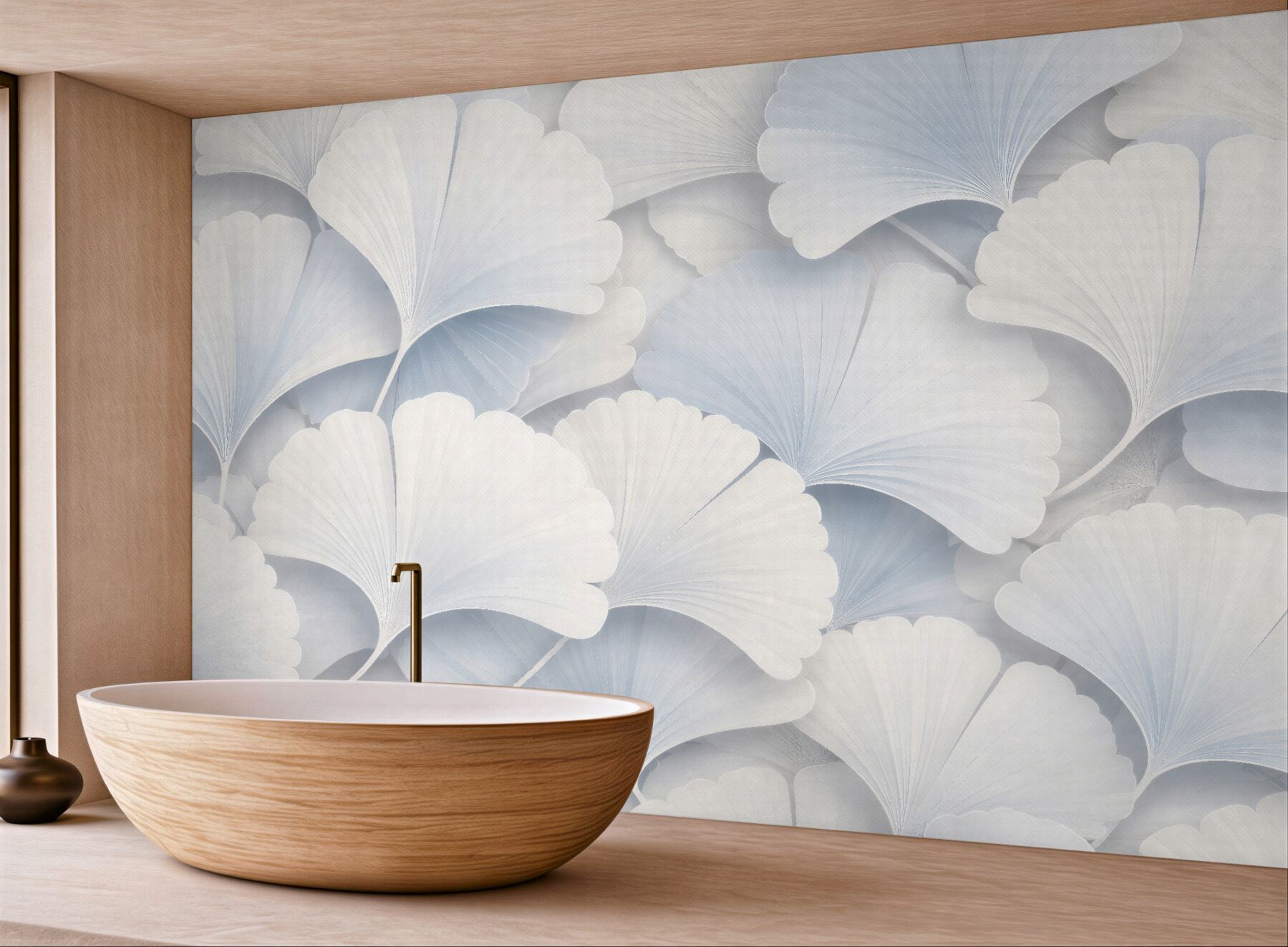 Fototapeta białe liście ginkgo 3d?v23