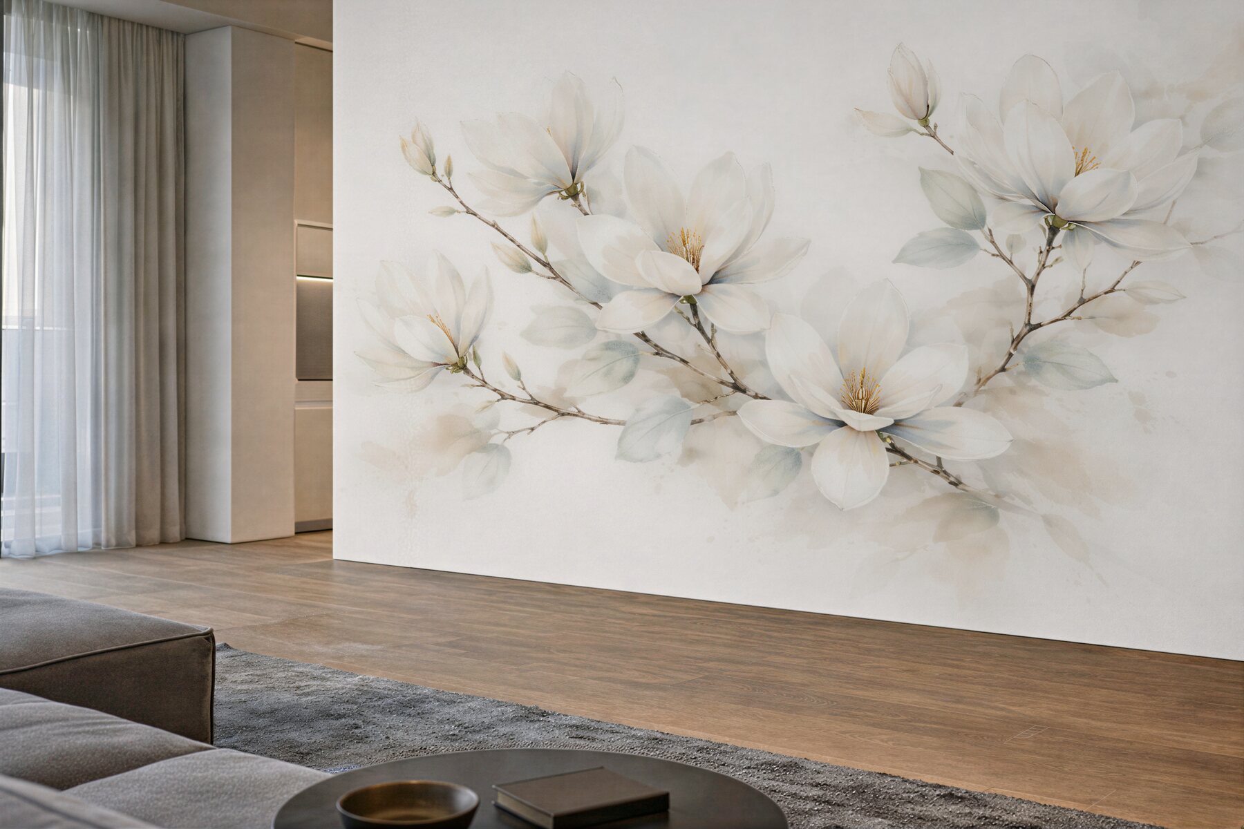 Fototapeta delikatne magnolie w akwareli?v23
