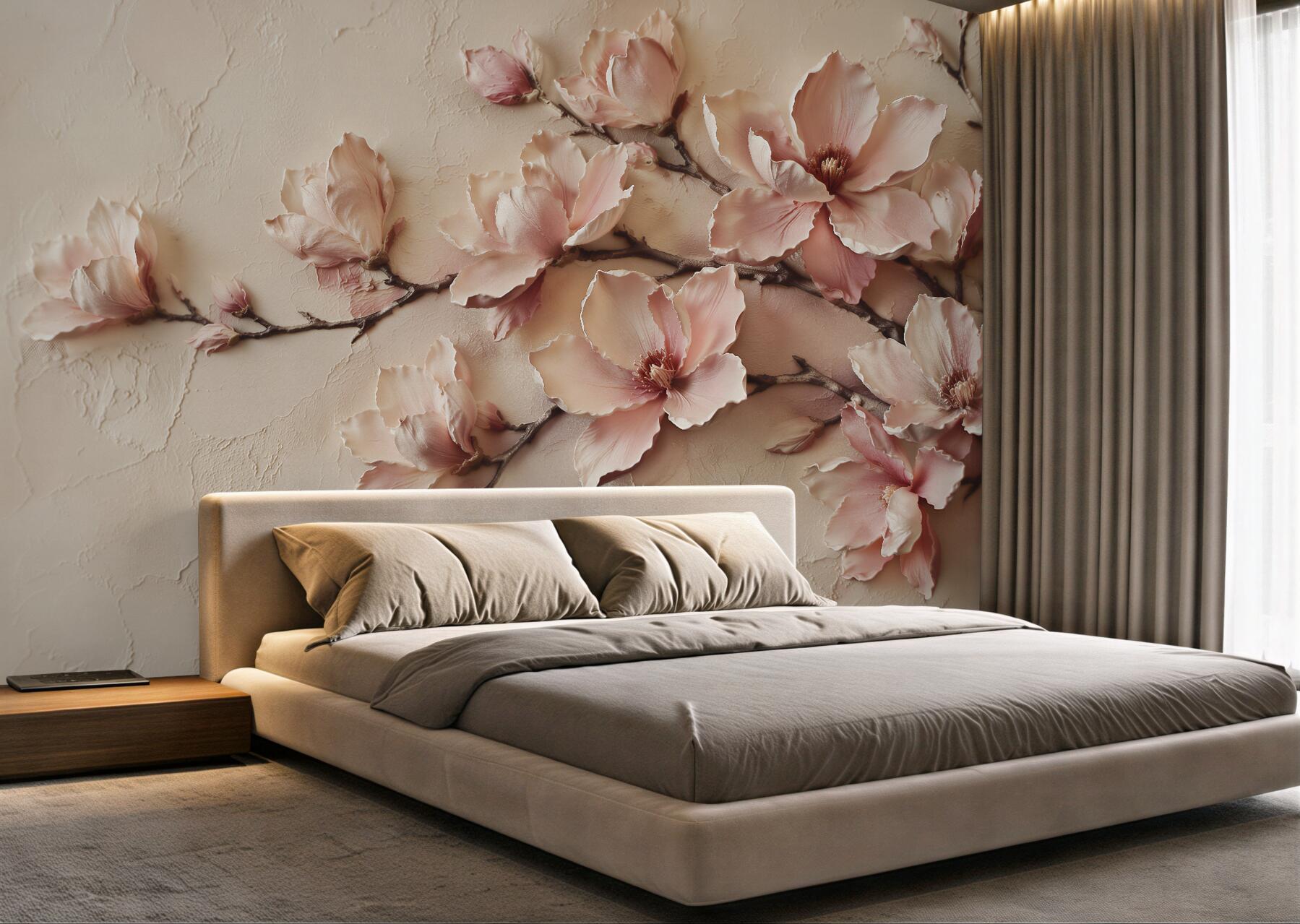 Fototapeta pudrowe magnolie 3d