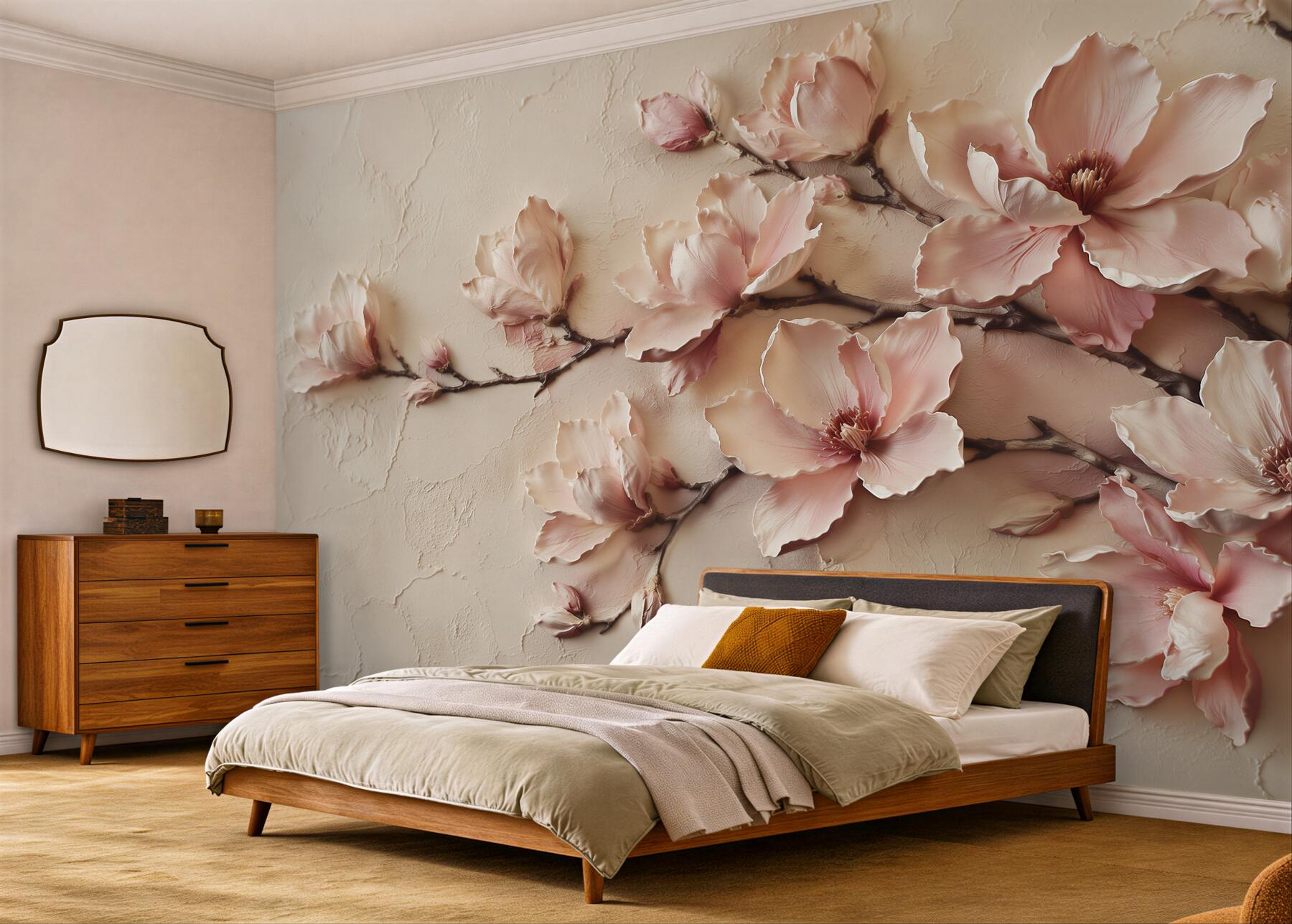 Fototapeta pudrowe magnolie 3d?v23