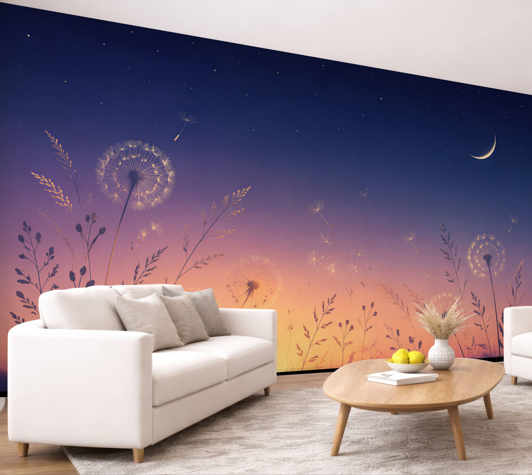 Fototapeta magiczne dmuchawce o zmierzchu