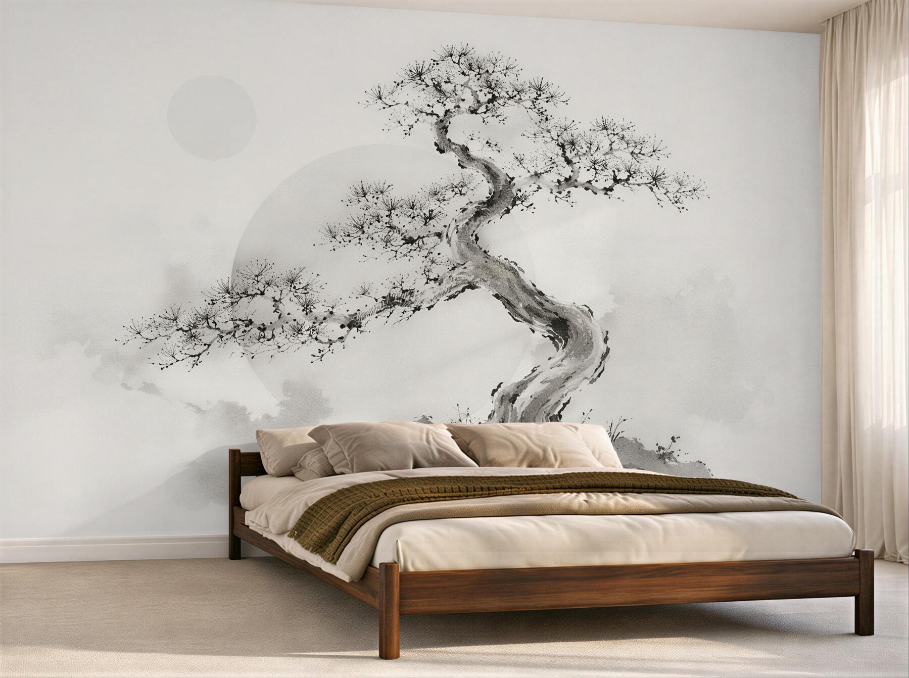 Fototapeta bonsai w szarej akwareli?v23