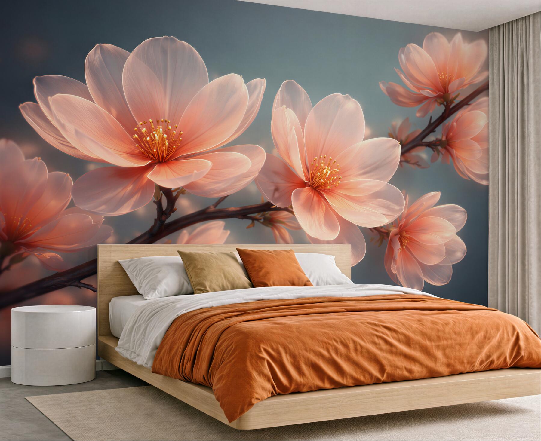 Fototapeta Świetliste kwiaty magnolii o świcie?v23