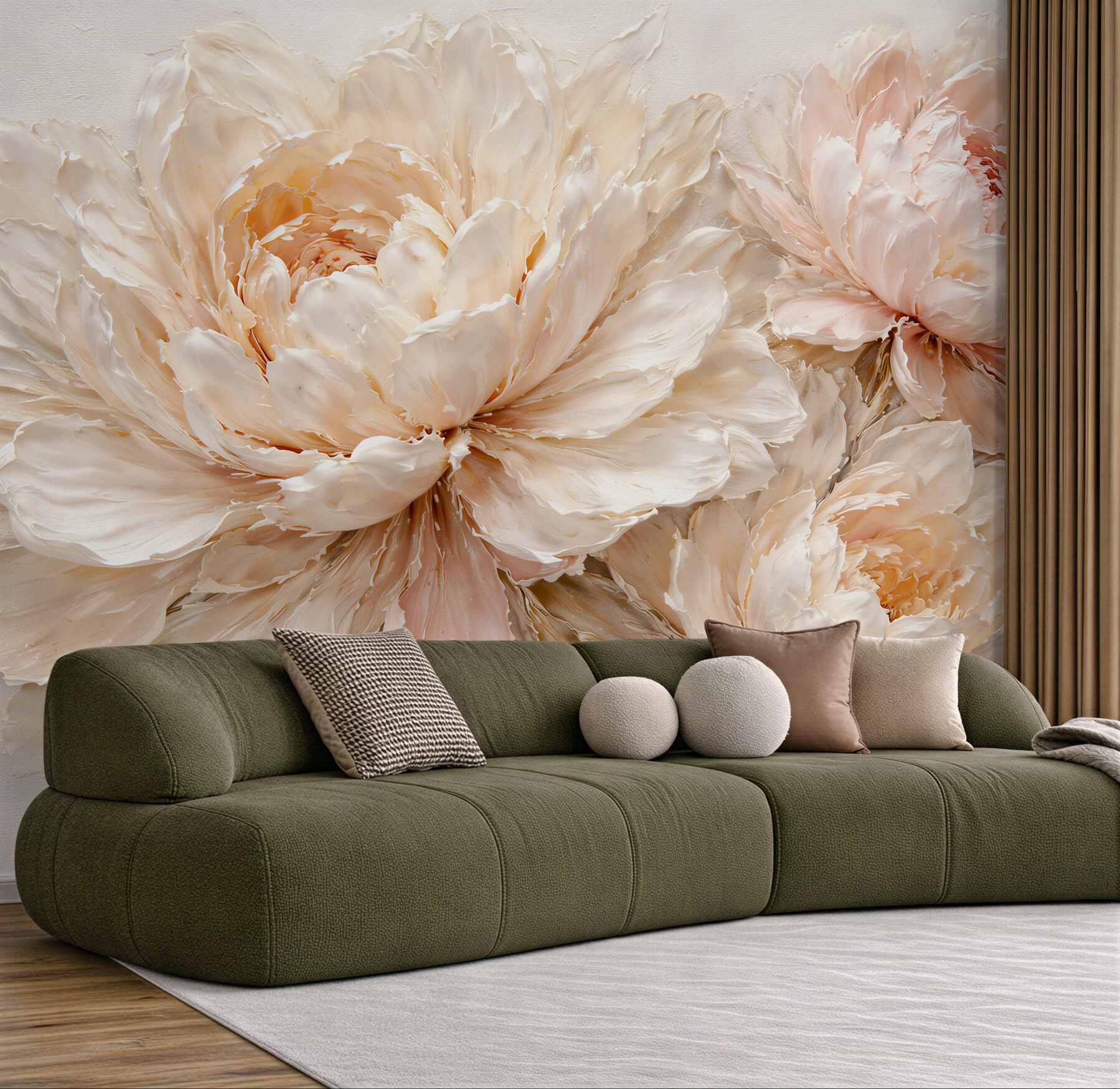 Fototapeta pudrowe piwonie w eleganckim stylu