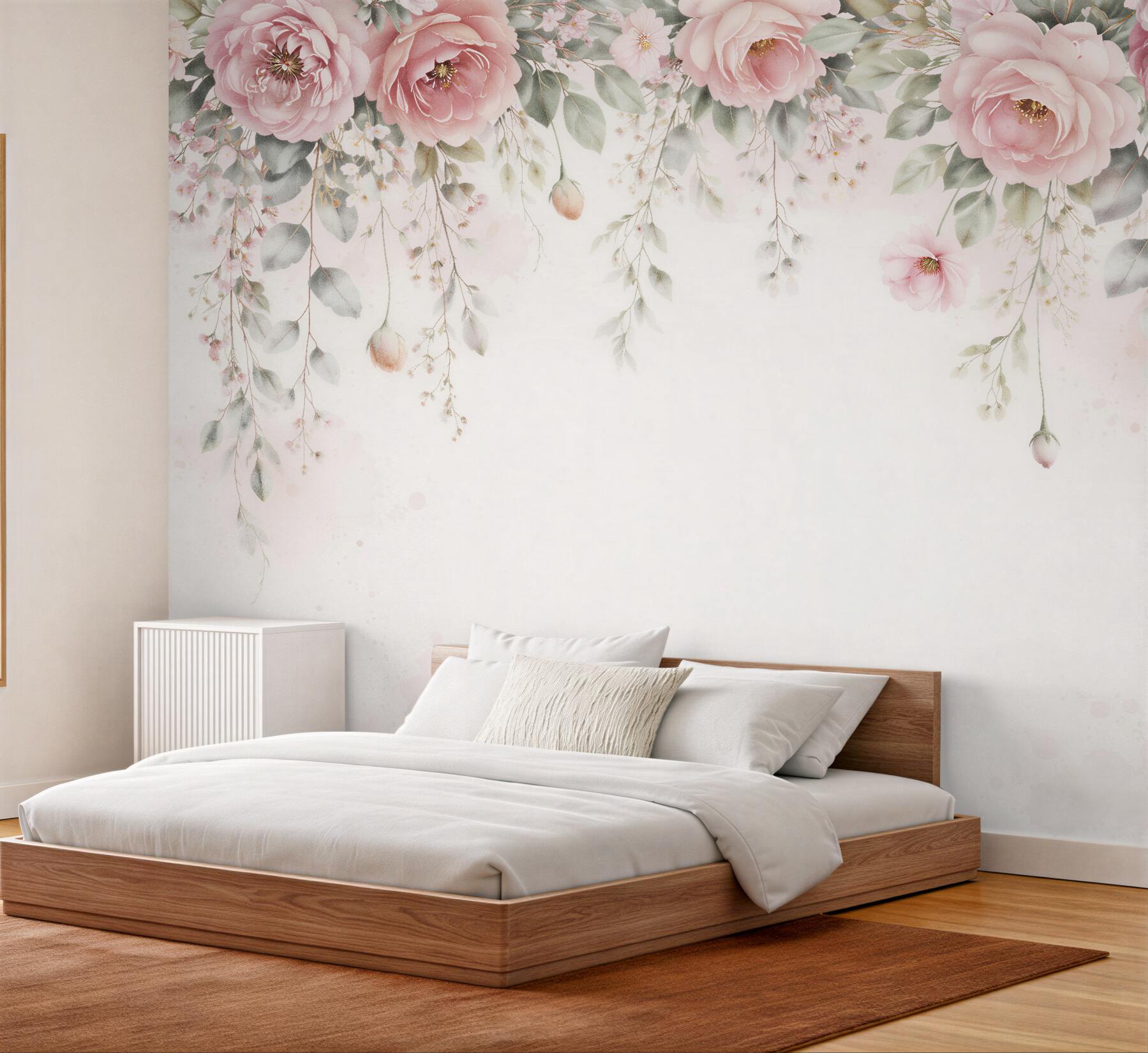 Fototapeta zwisające pudrowe peonie romantyczne?v23