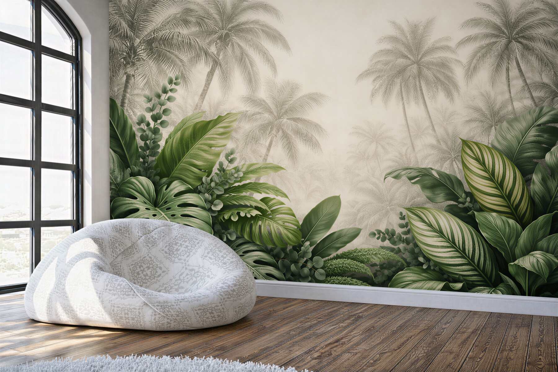 Fototapeta egzotyczne liście na tle palm?v23