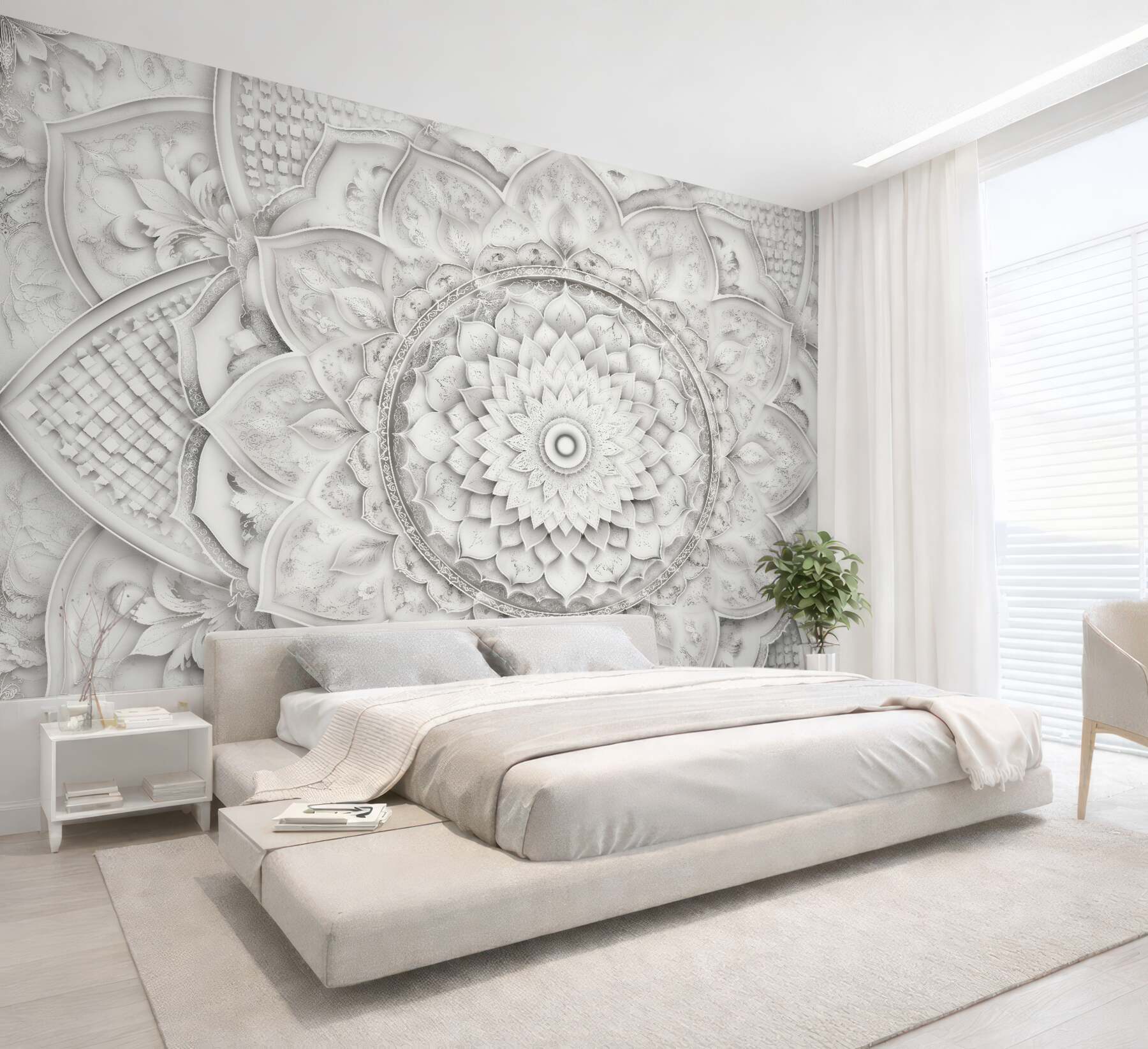 Fototapeta perłowa mandala w stylu glamour?v23