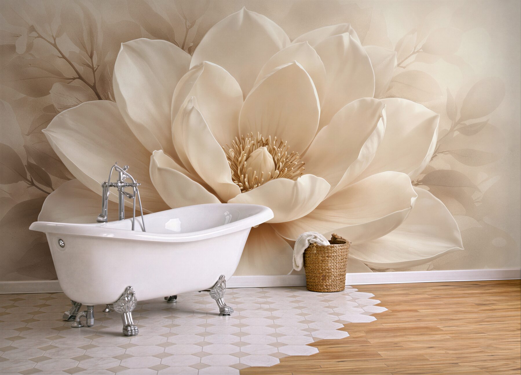 Fototapeta kremowa magnolia w subtelnym blasku?v23