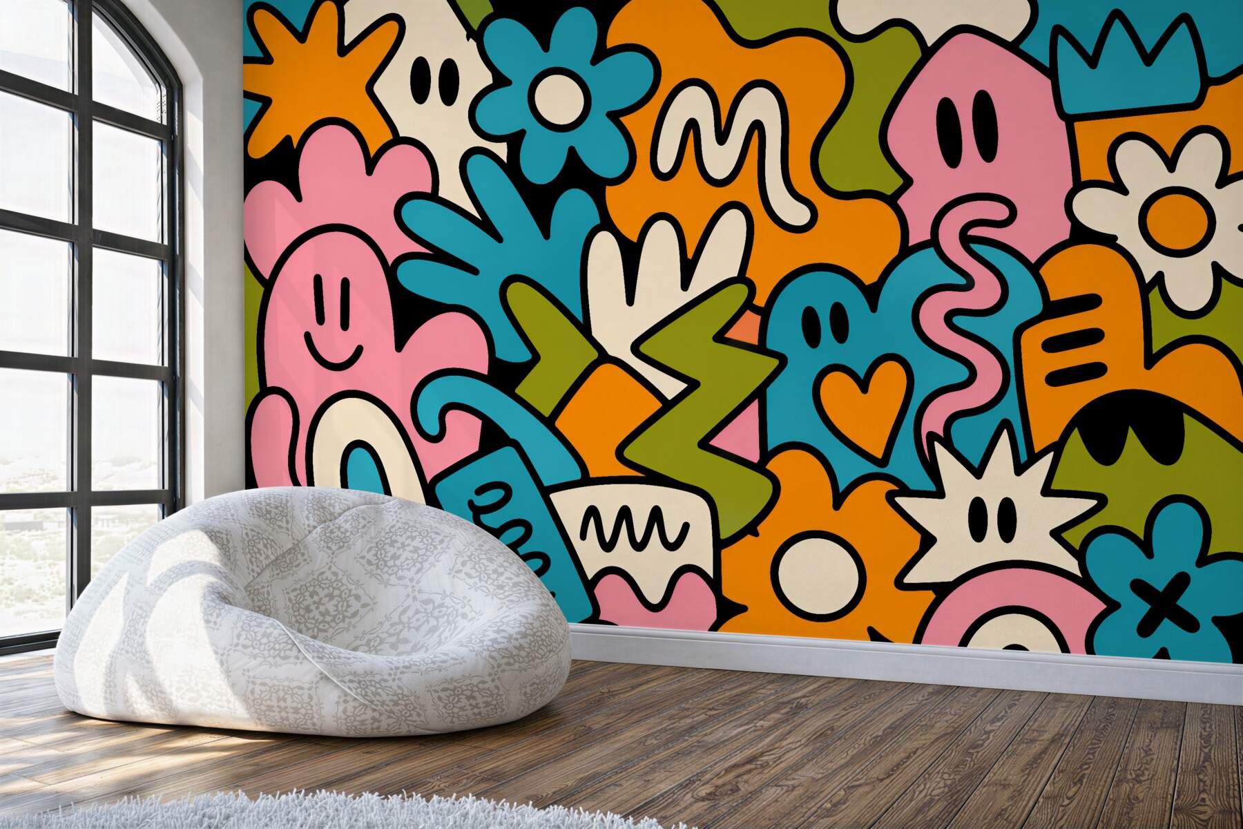 Fototapeta kolorowy pop art uśmiech?v23