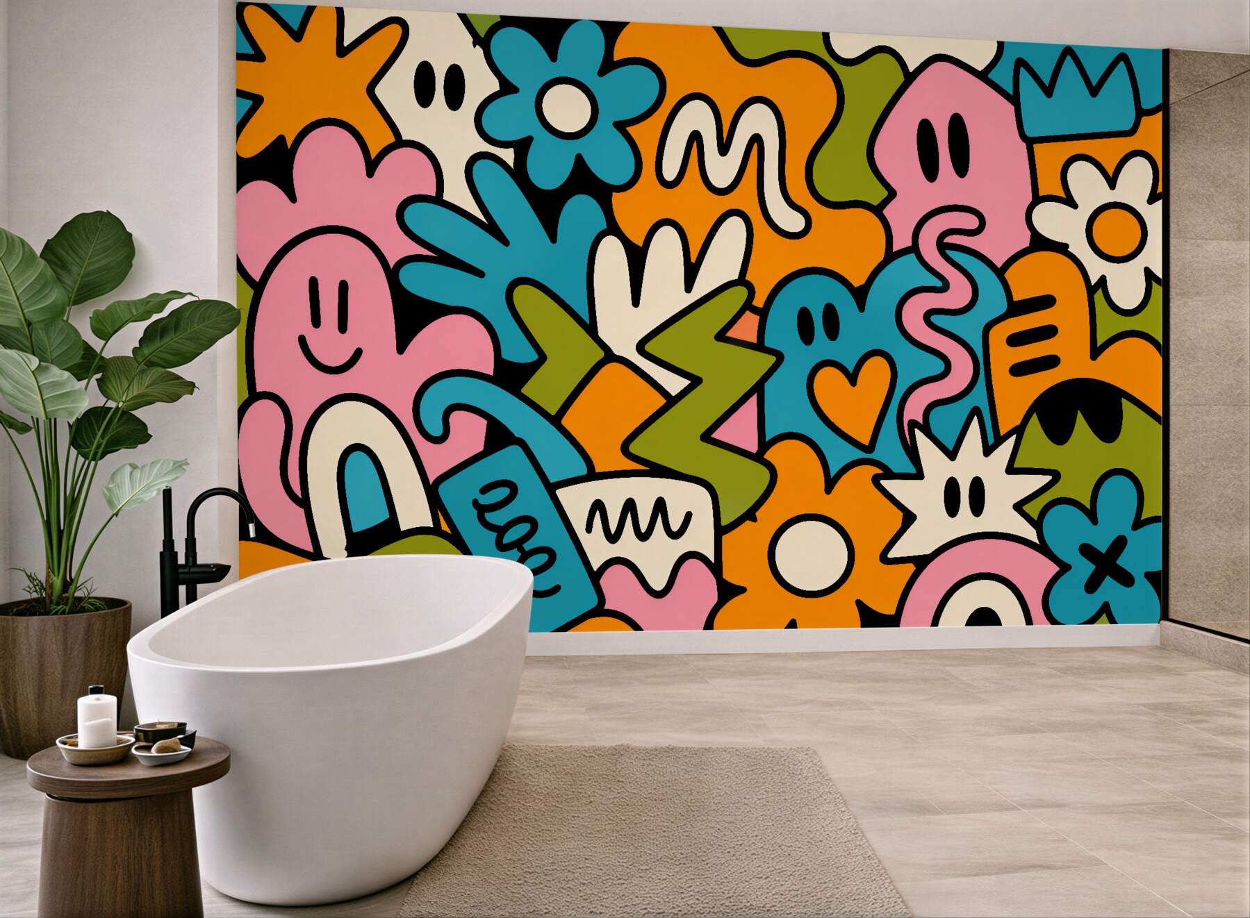 Fototapeta kolorowy pop art uśmiech?v23