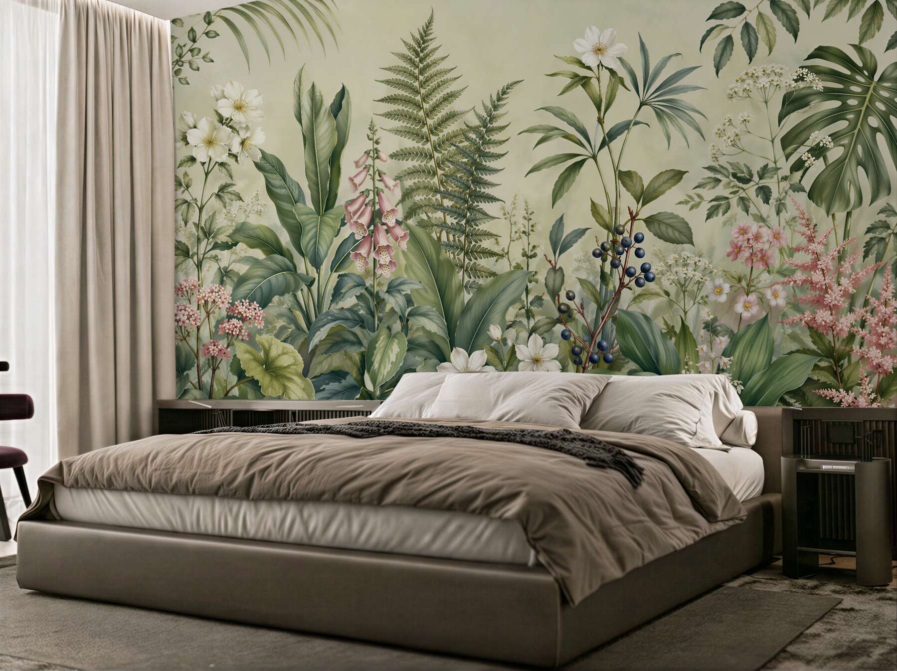Fototapeta botaniczny ogród w pastelach
