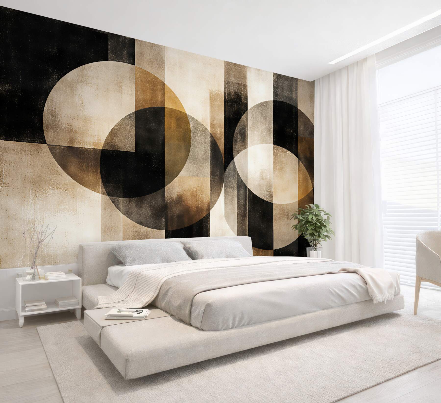 Fototapeta geometryczne koła w złotej harmonii?v23