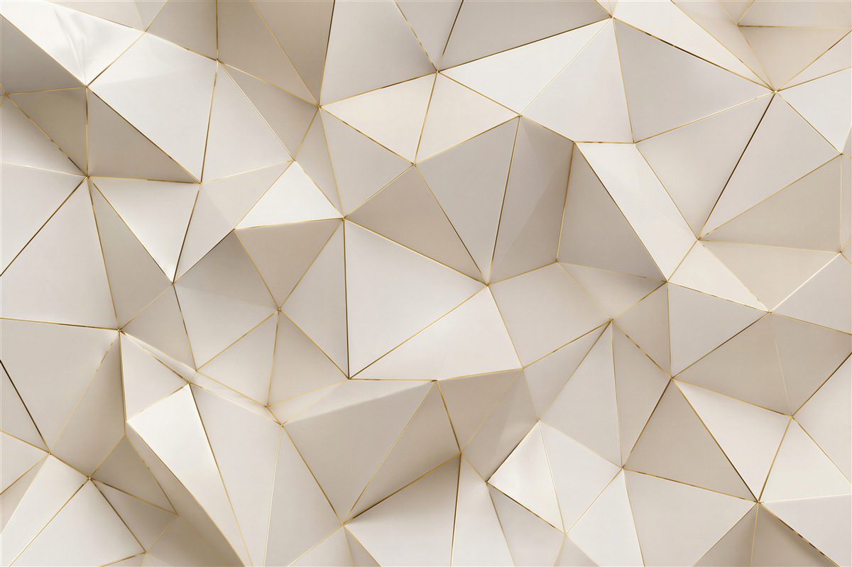 Fototapeta złota geometryczna abstrakcja 3d
