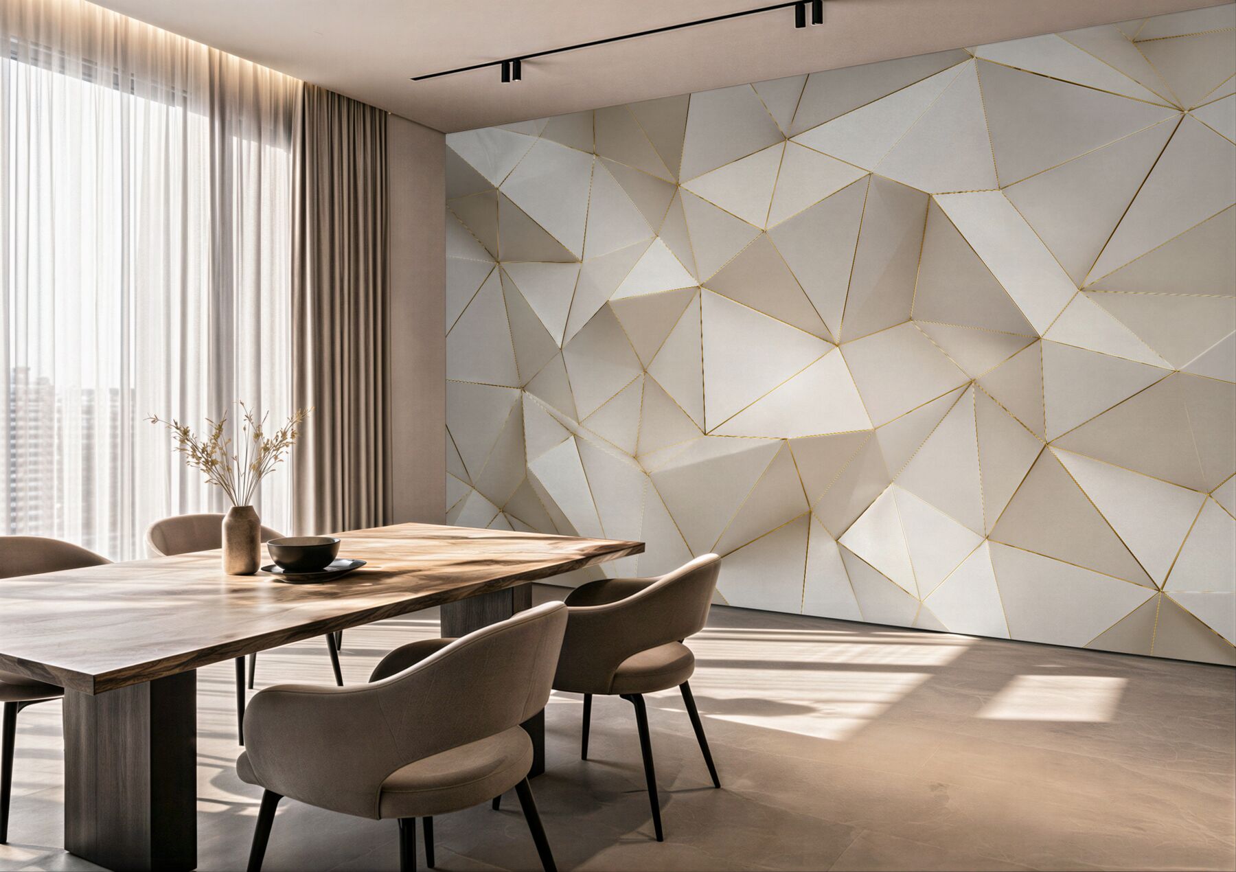 Fototapeta złota geometryczna abstrakcja 3d