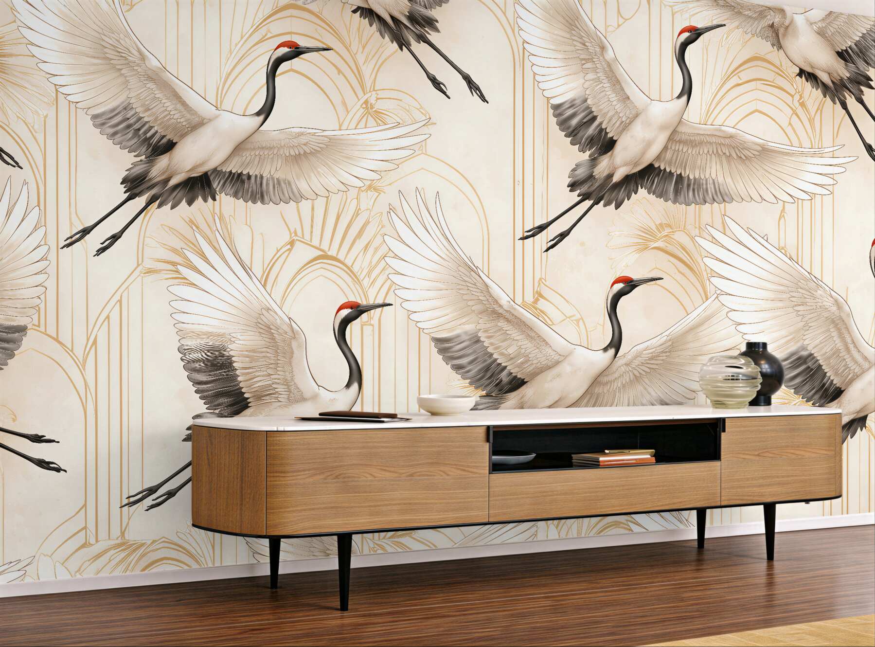 Fototapeta Żurawie w eleganckim stylu art déco