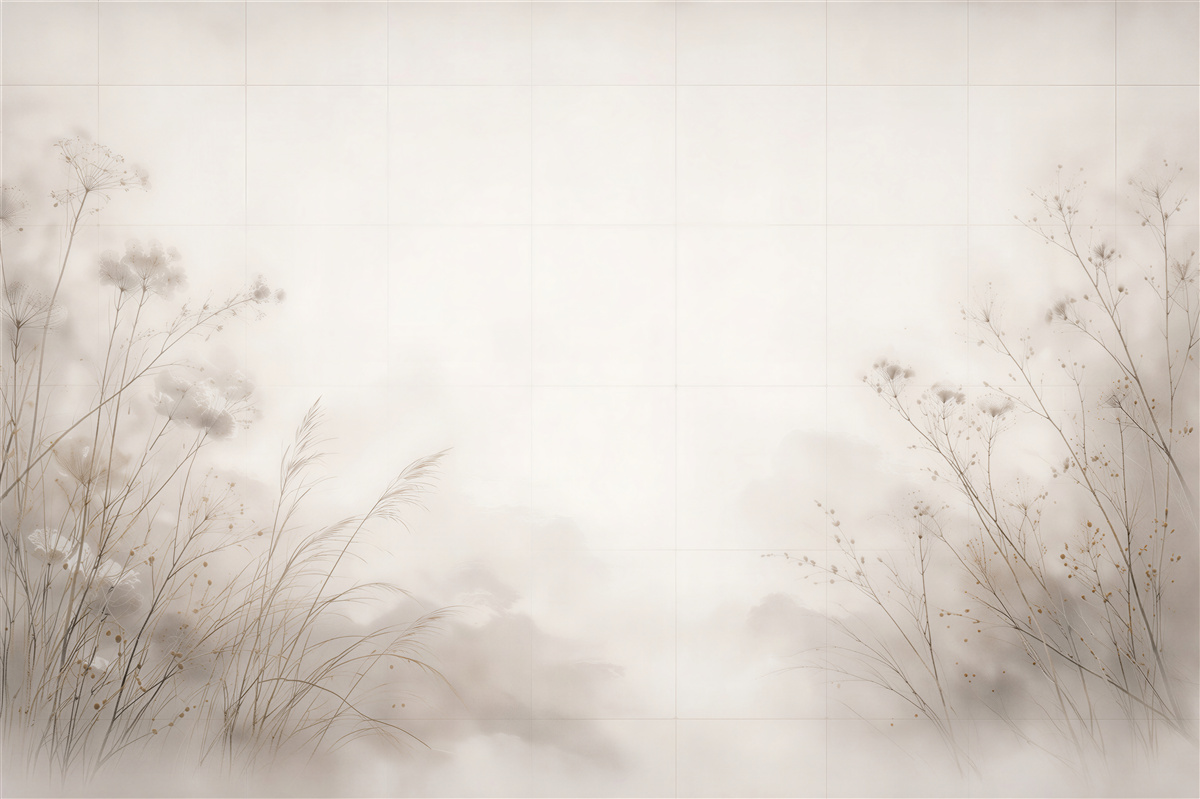 Fototapeta mglista Łąka w jasnym minimalizmie
