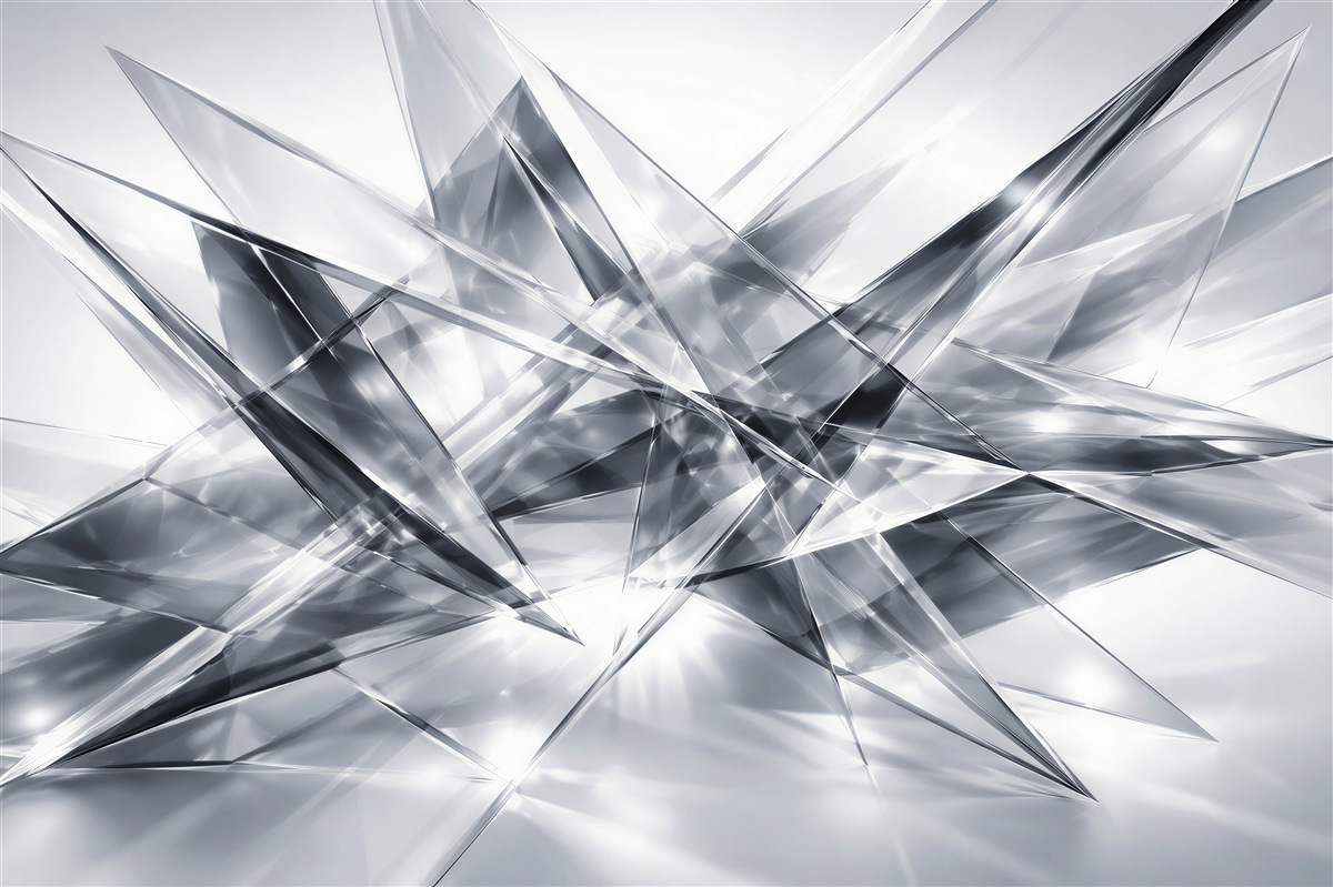 Fototapeta srebrna geometryczna abstrakcja 3d