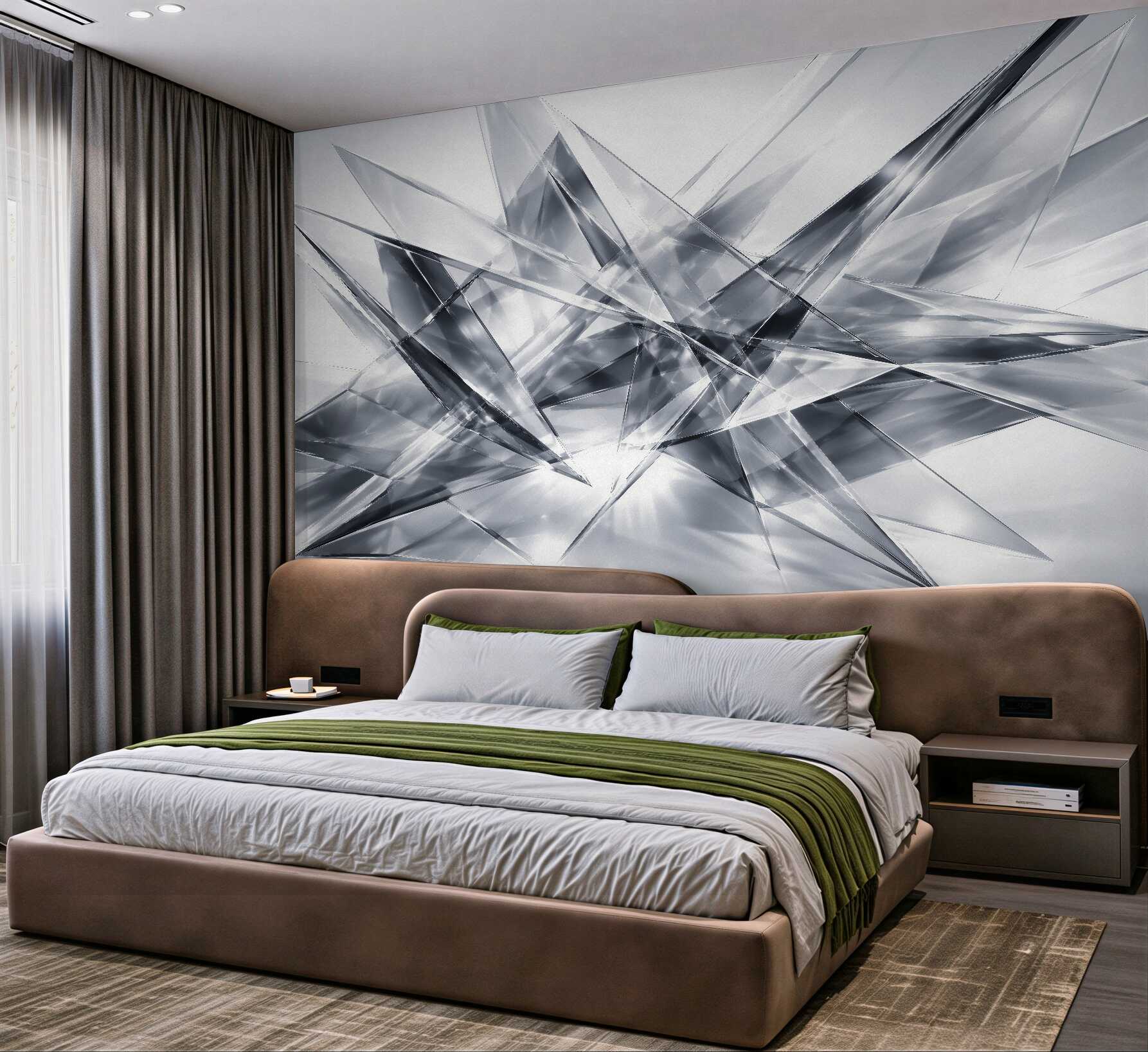 Fototapeta srebrna geometryczna abstrakcja 3d?v23