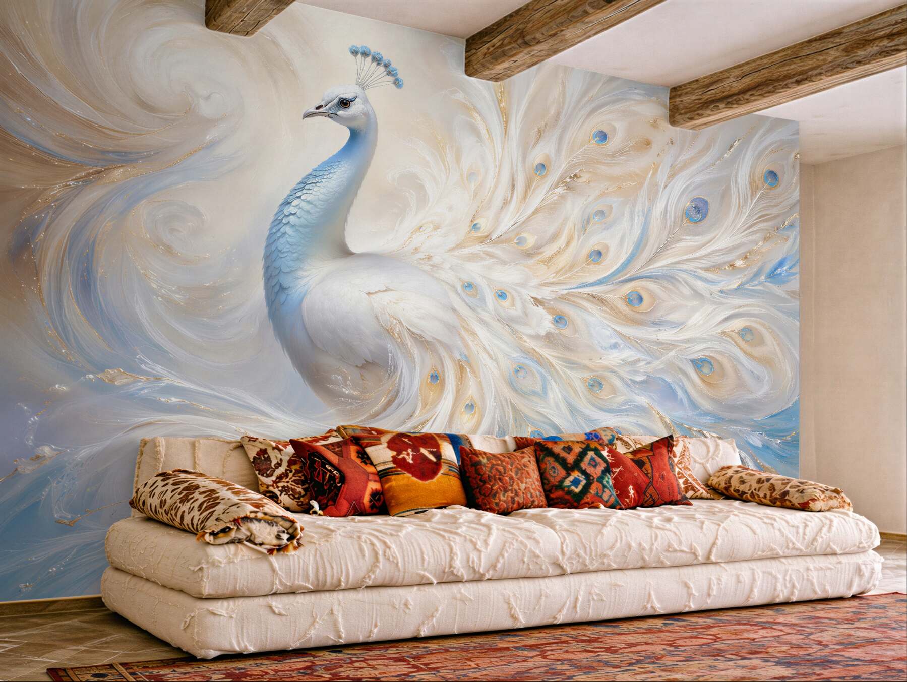 Fototapeta biały paw w luksusowej poświacie?v23