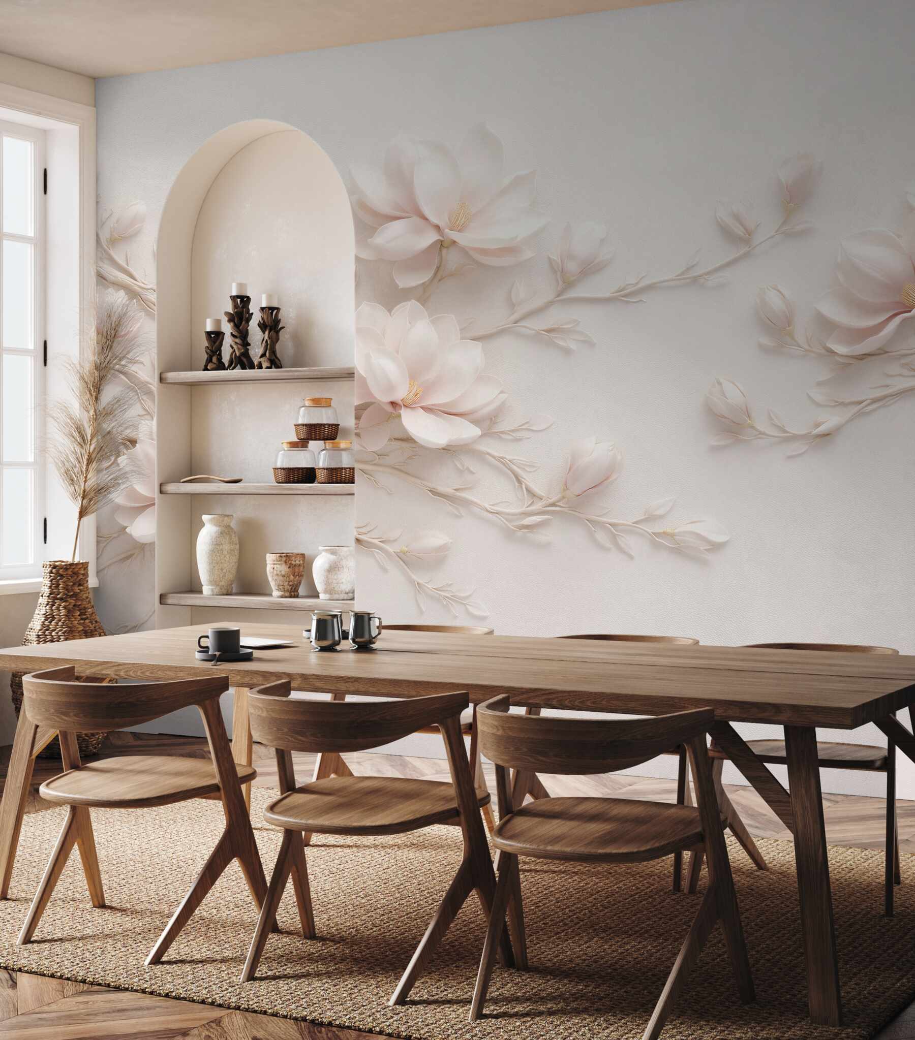 Fototapeta kremowe magnolie na gałęziach?v23