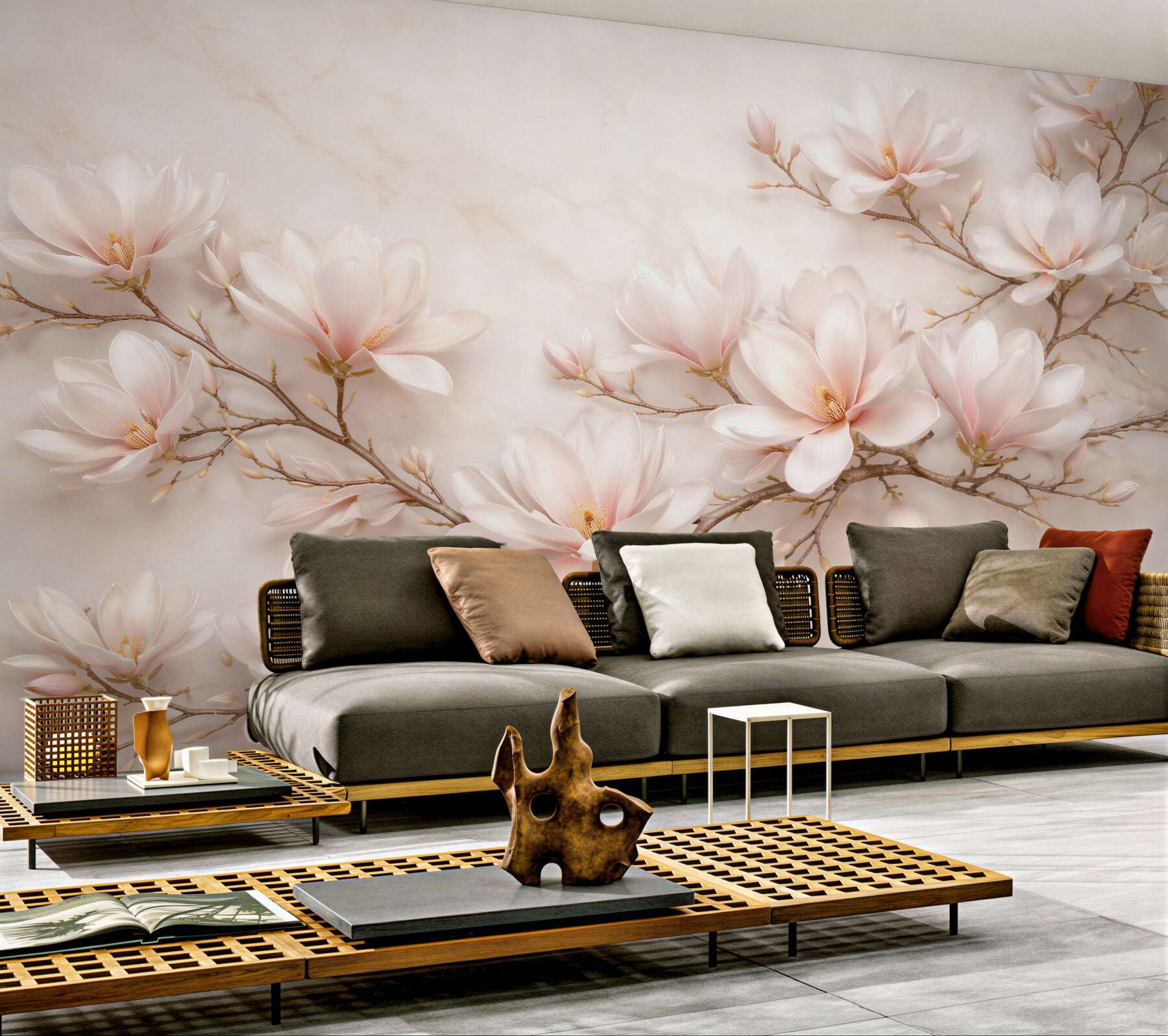Fototapeta subtelne magnolie na marmurze
