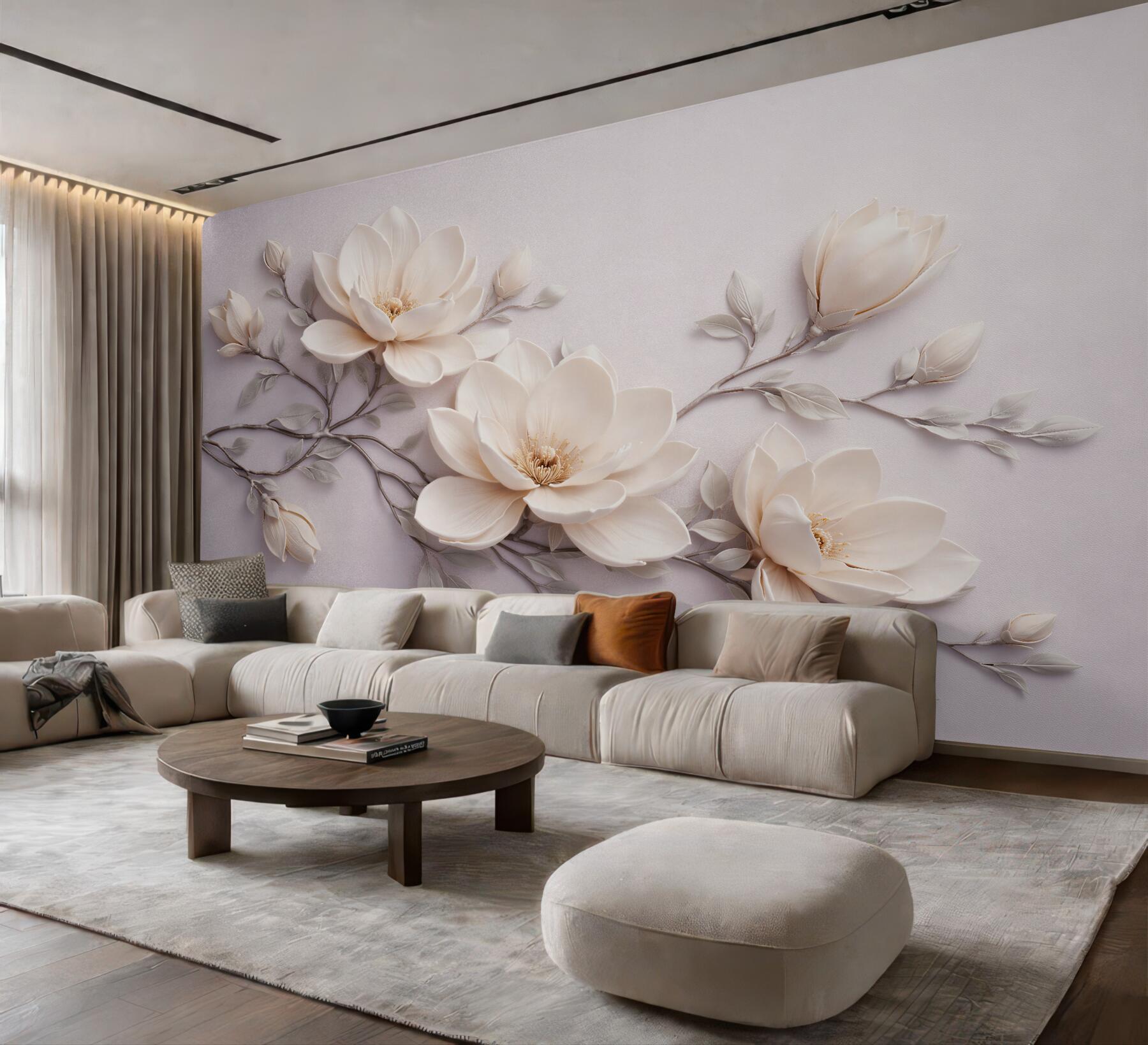 Fototapeta kremowa magnolia w stylu 3d