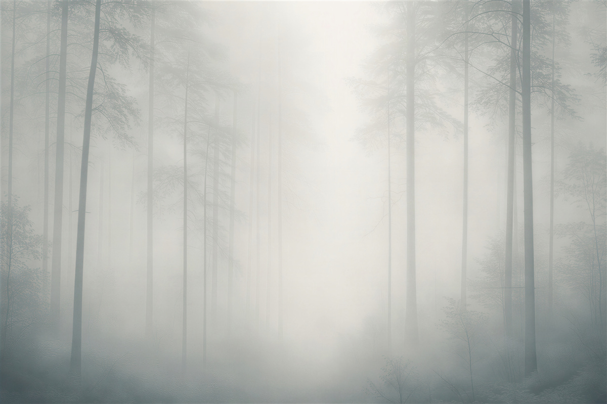 Fototapeta leśna mgła w blasku