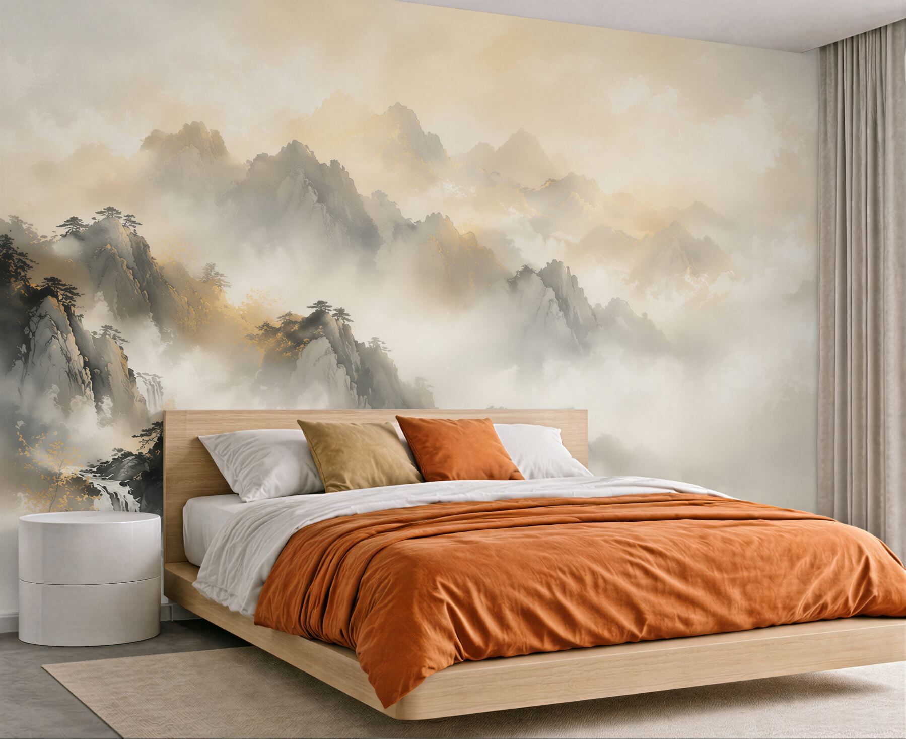 Fototapeta złote góry w mglistym pejzażu?v23