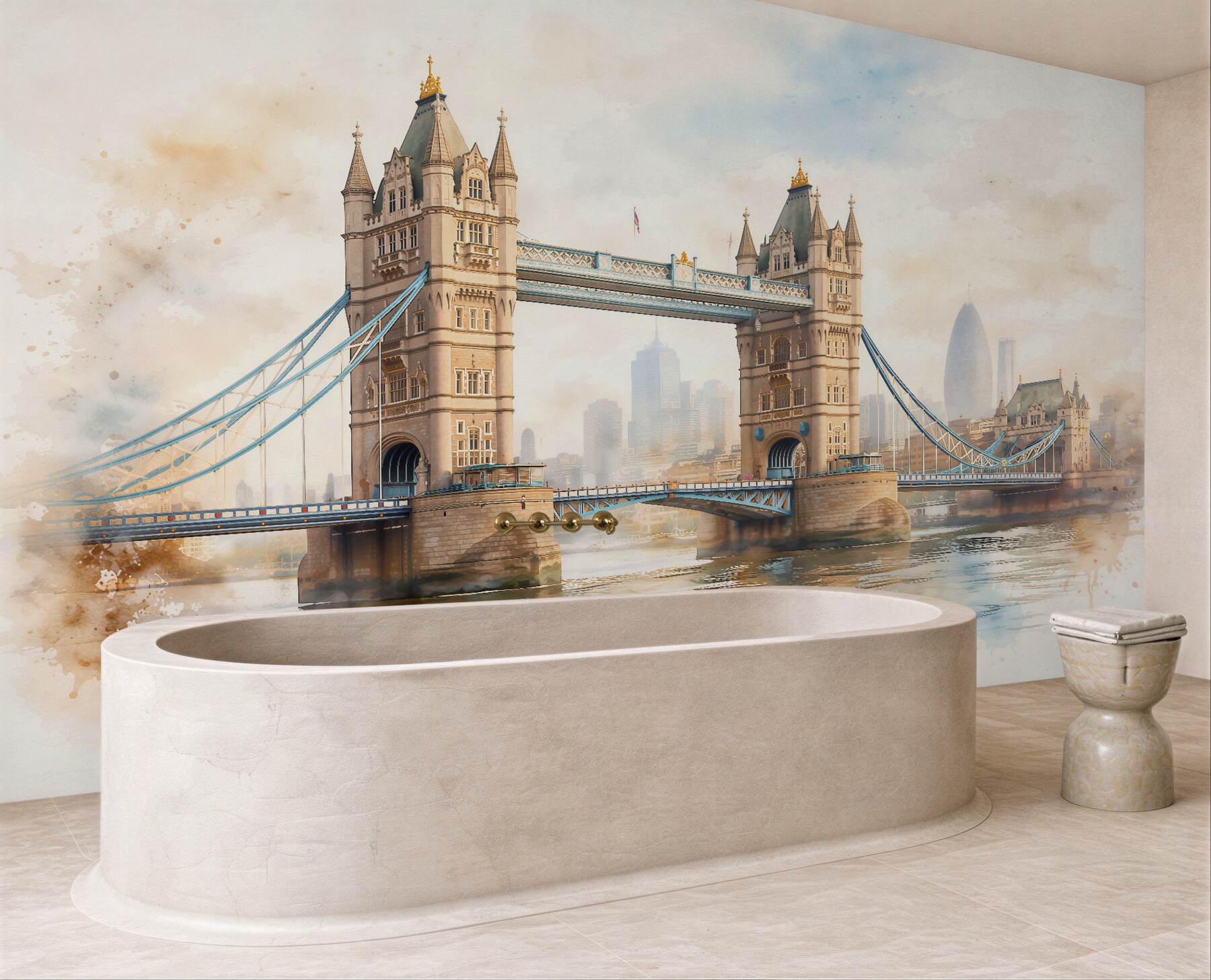 Fototapeta tower bridge w akwarelowej mgle?v23
