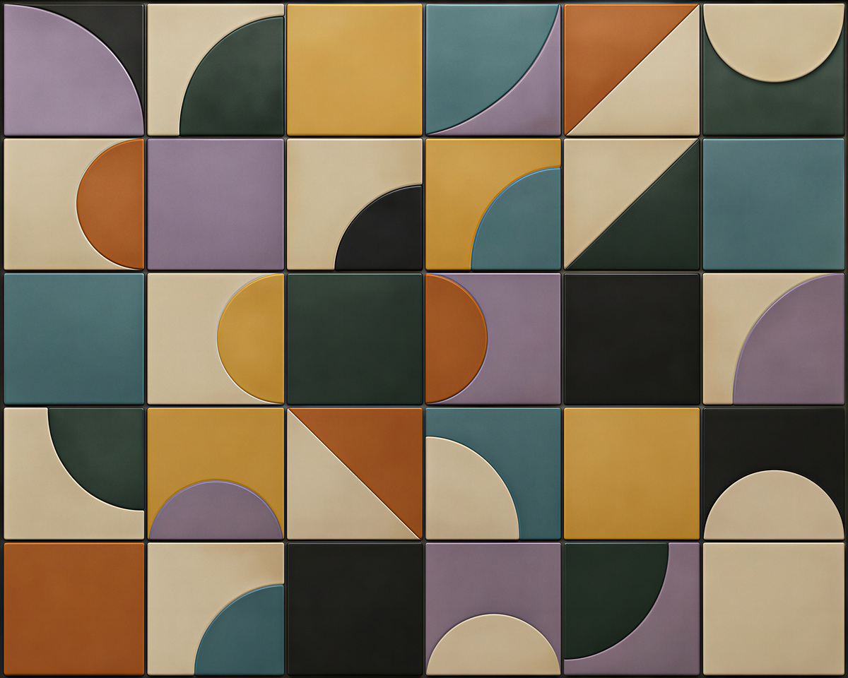 Fototapeta geometryczna mozaika retro pastel