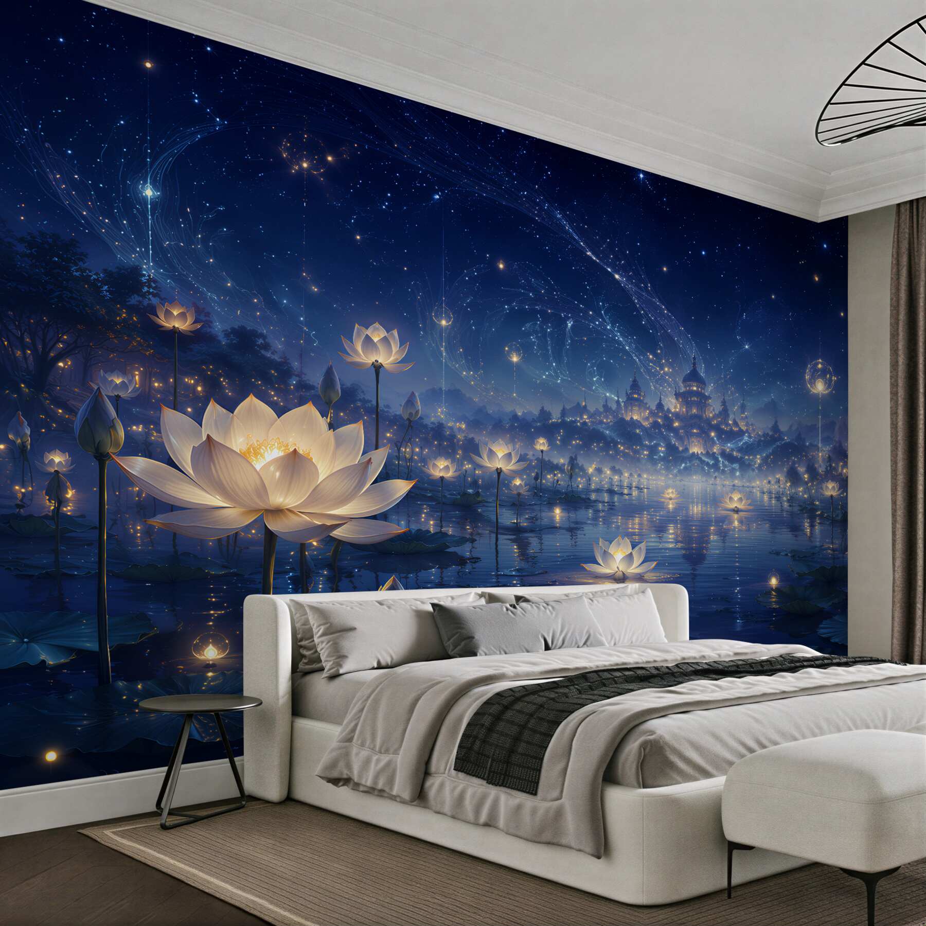 Fototapeta magiczne lotosy pod gwiaździstym niebem?v23