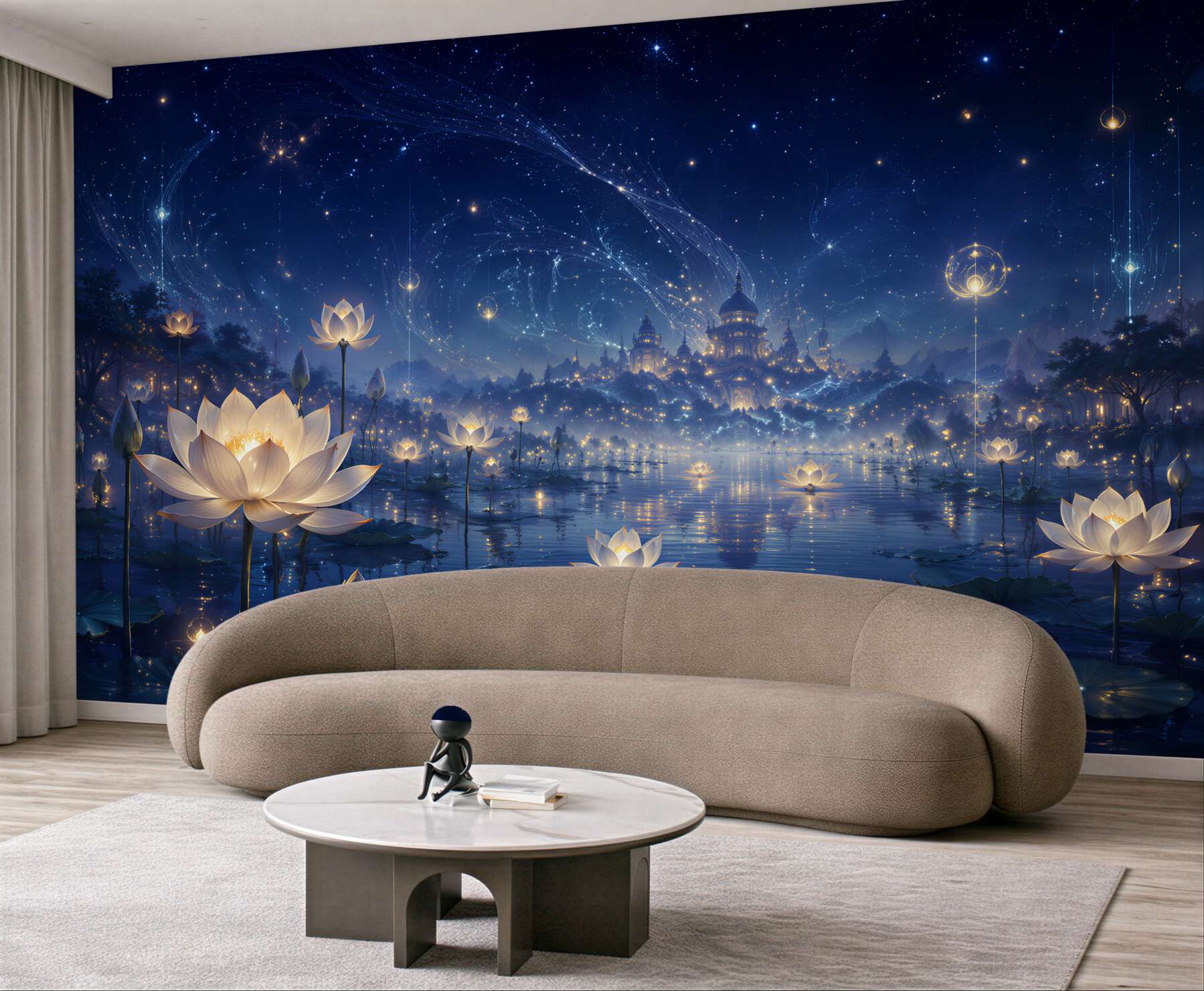 Fototapeta magiczne lotosy pod gwiaździstym niebem?v23